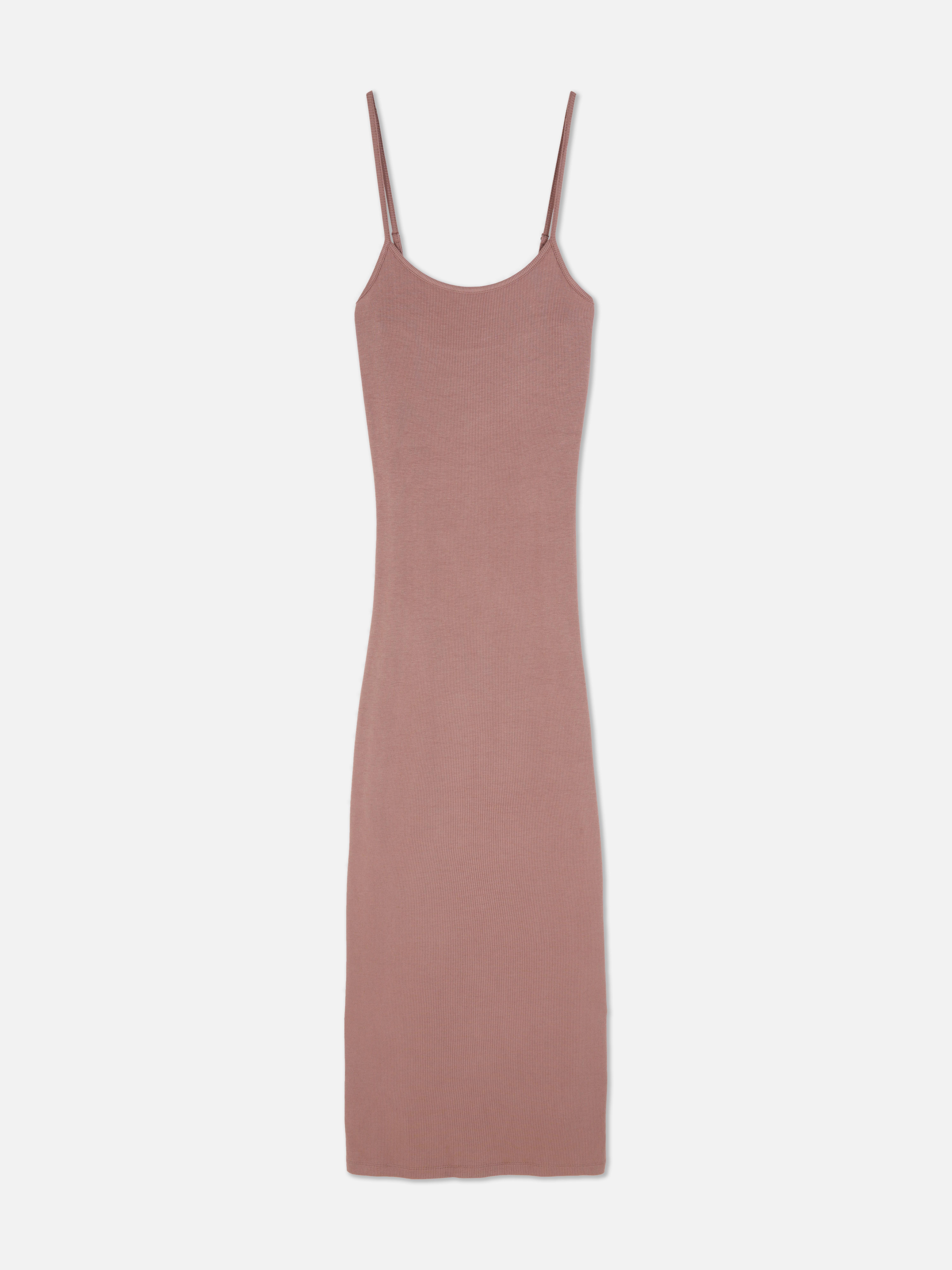 Robe longue côtelée effet seconde peau