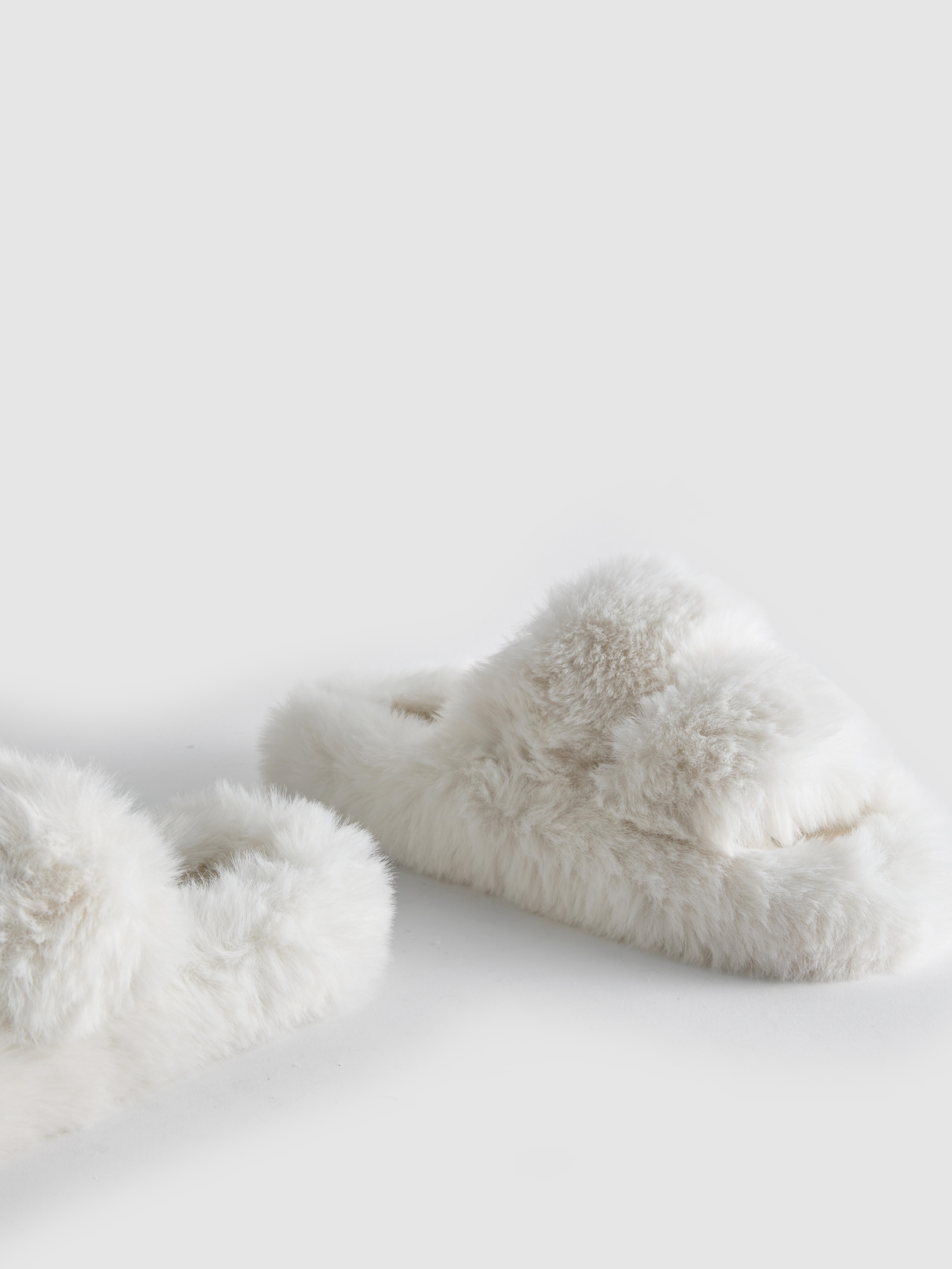 Women's White Soft Strap Slippers