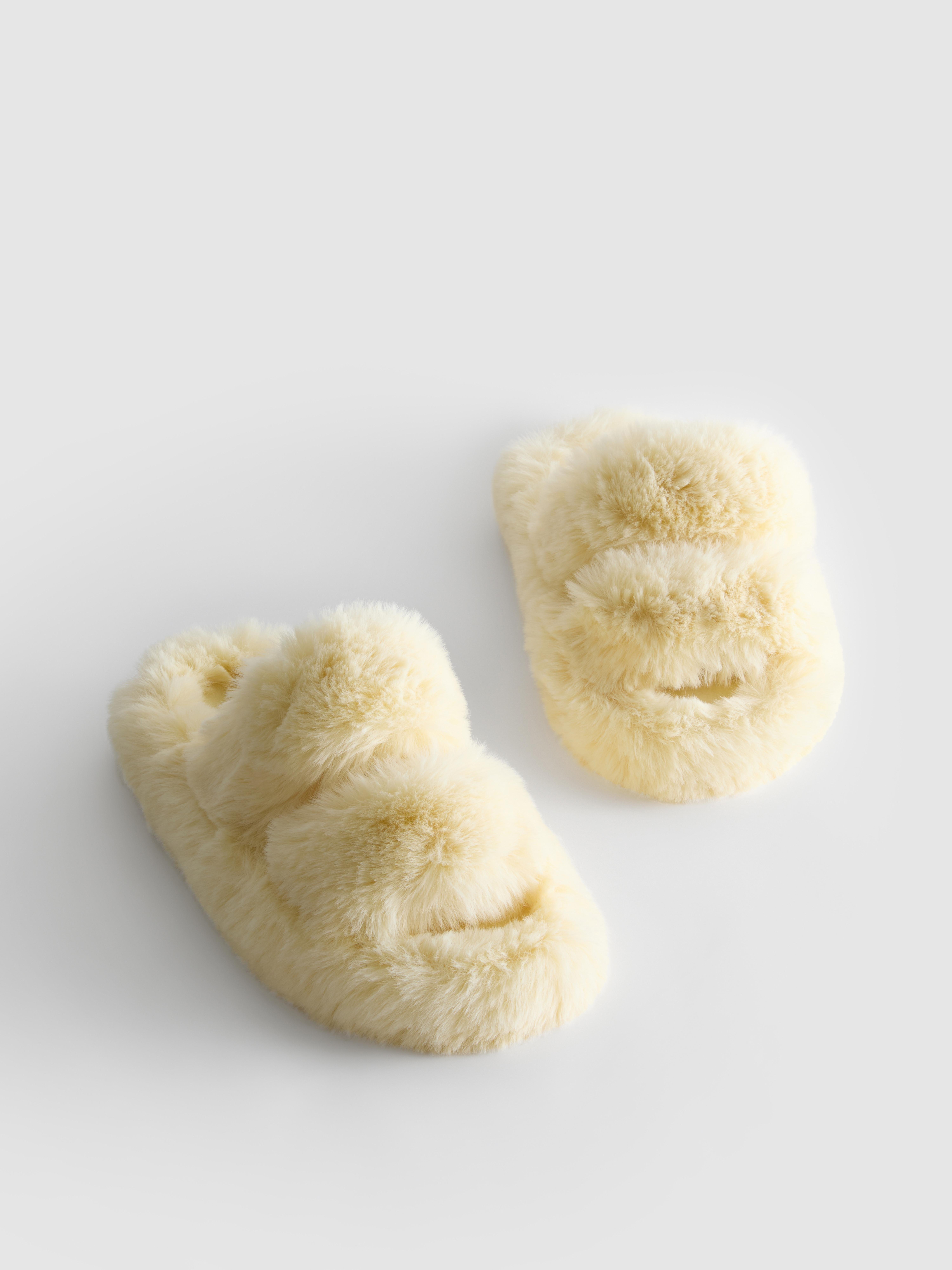 Women's Light Yellow Soft Strap Slippers