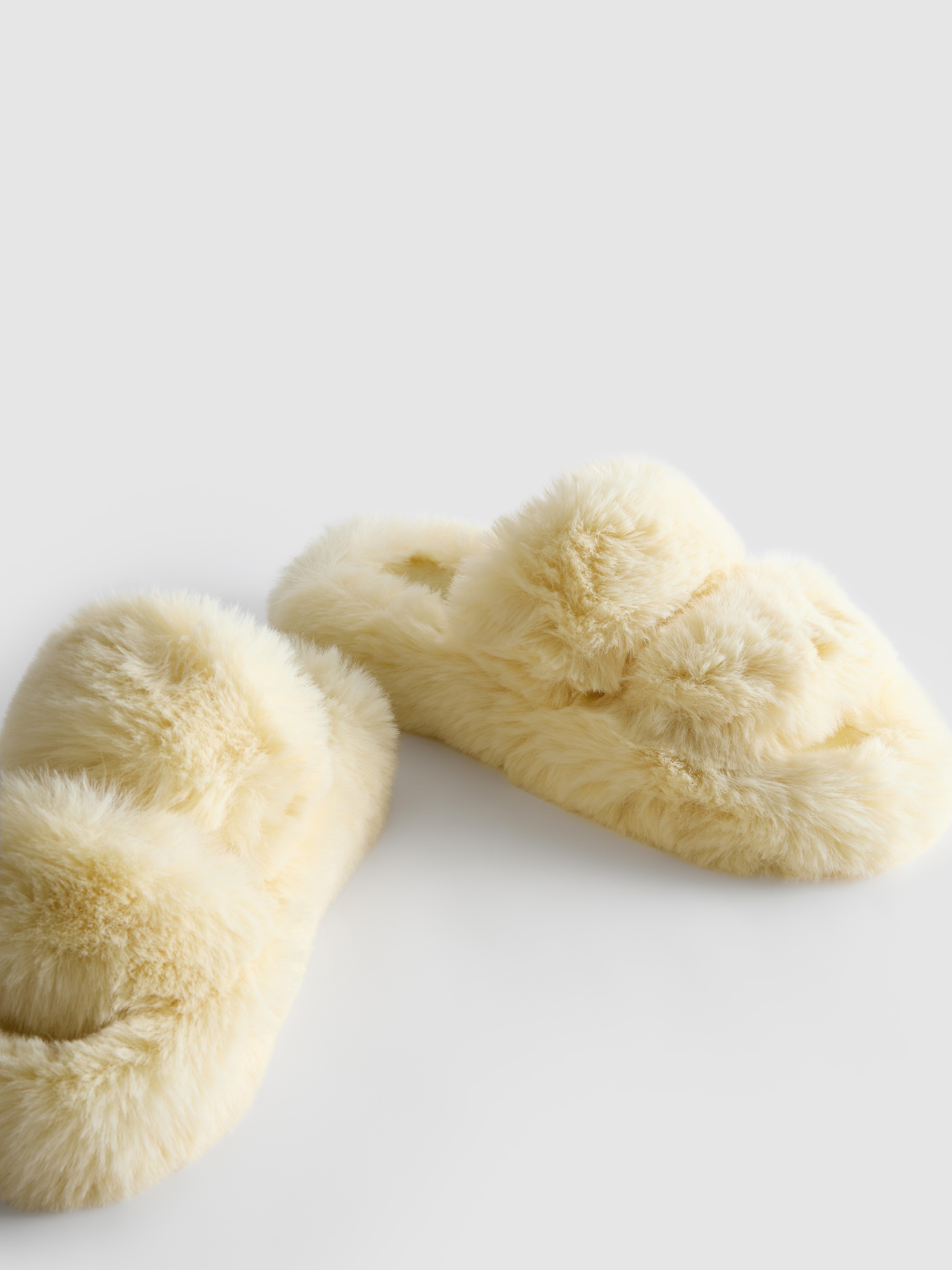 Women's Light Yellow Soft Strap Slippers