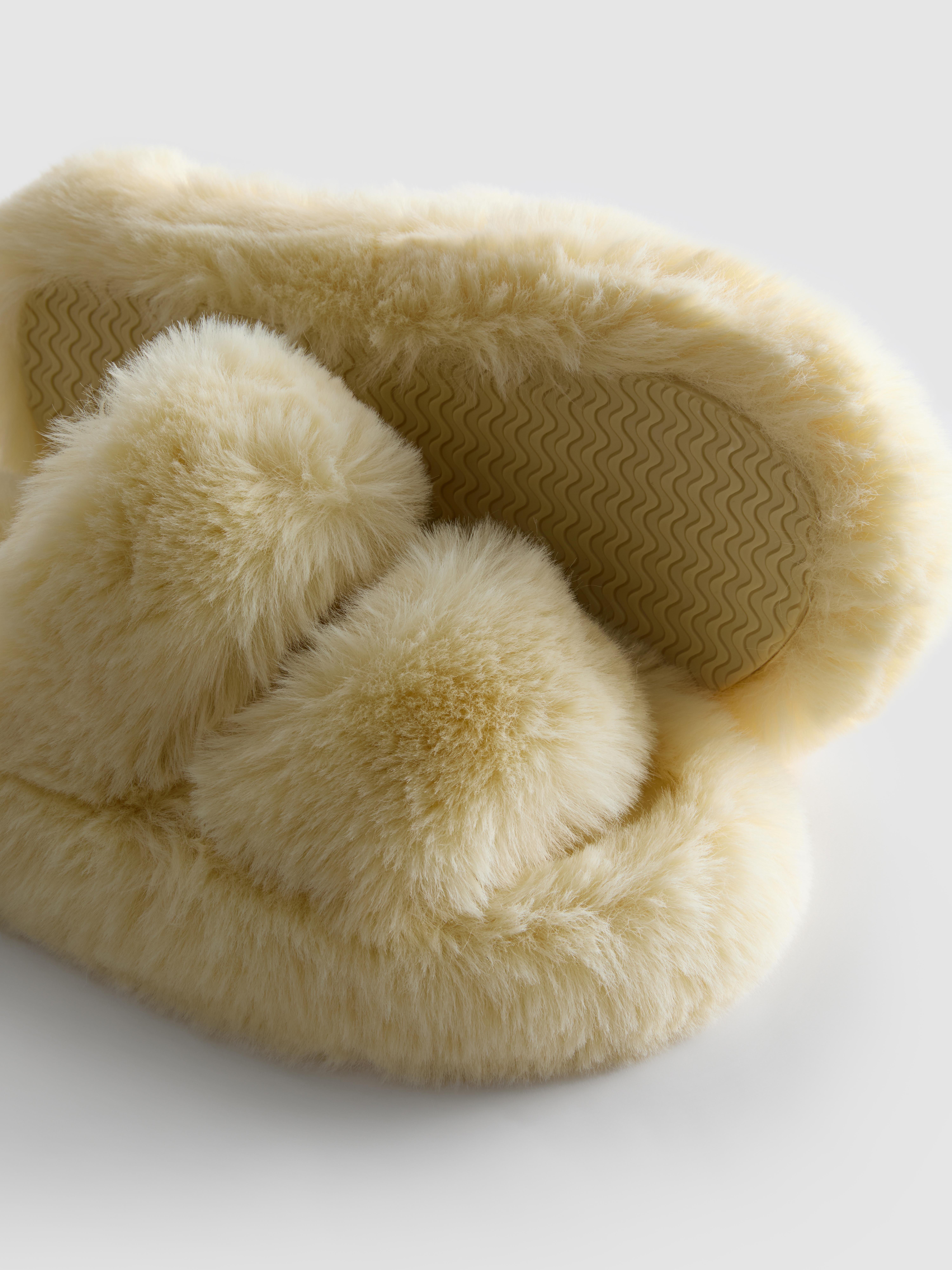 Women's Light Yellow Soft Strap Slippers