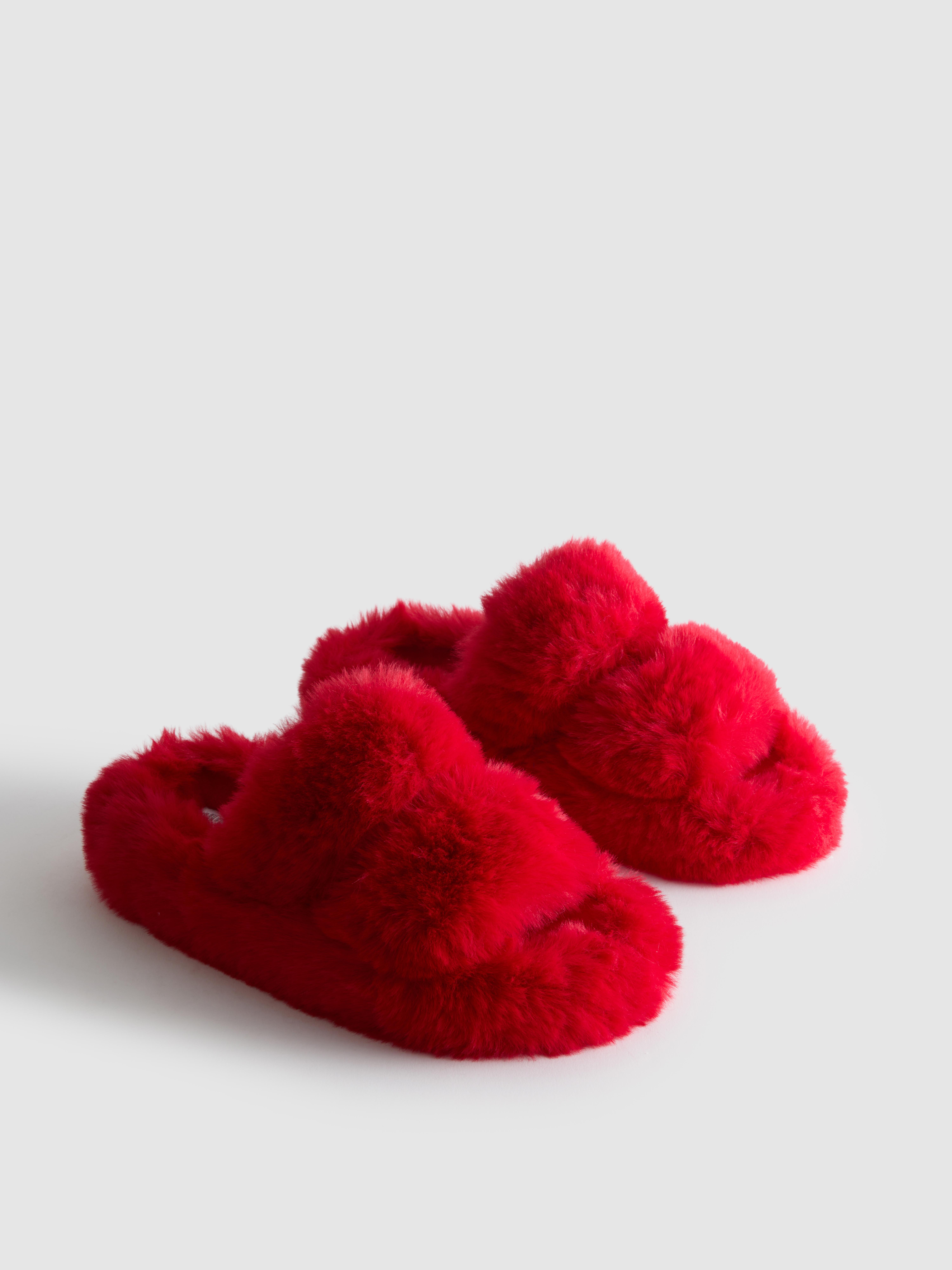 Women's Red Soft Strap Slippers
