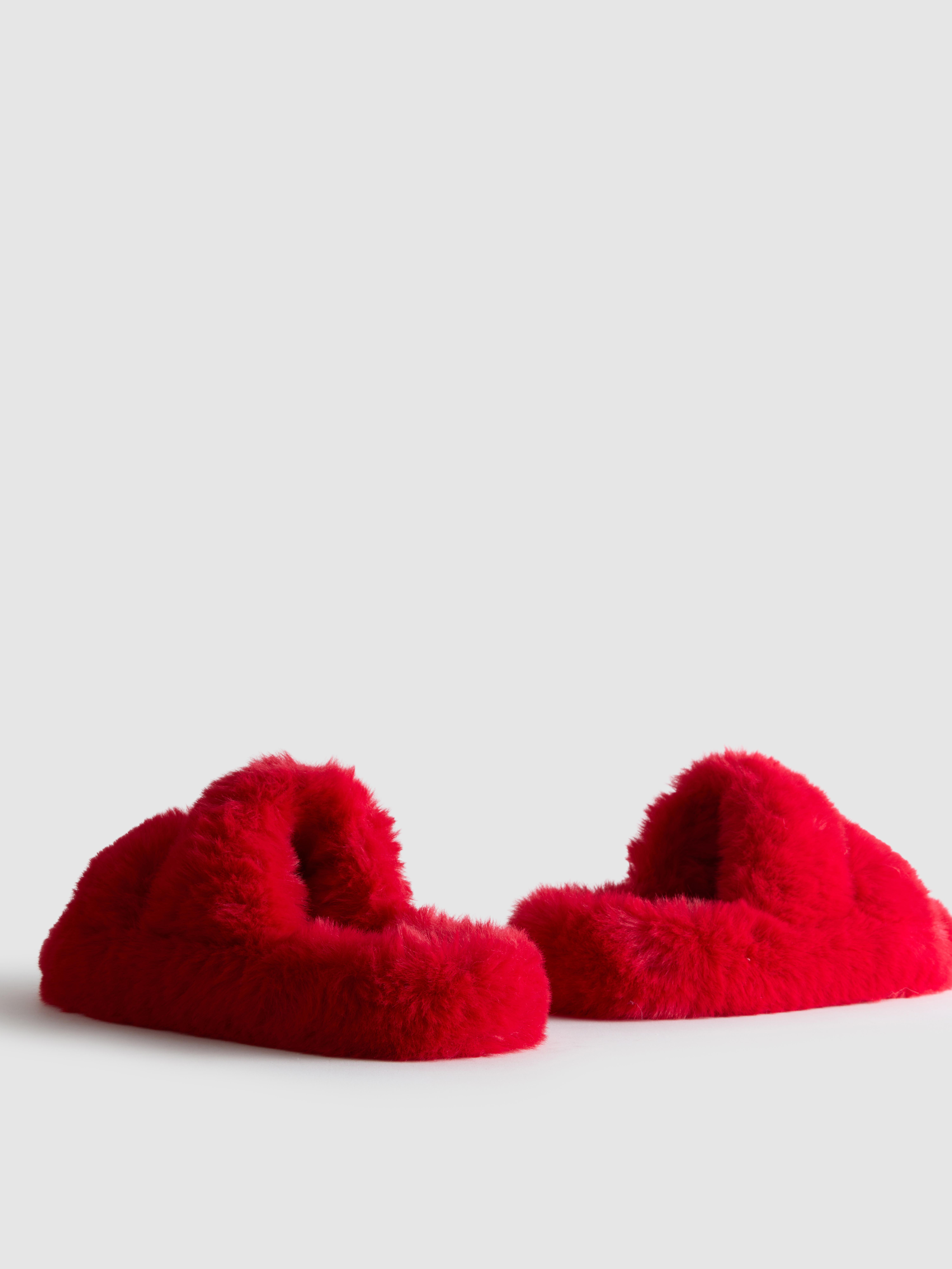 Women's Red Soft Strap Slippers