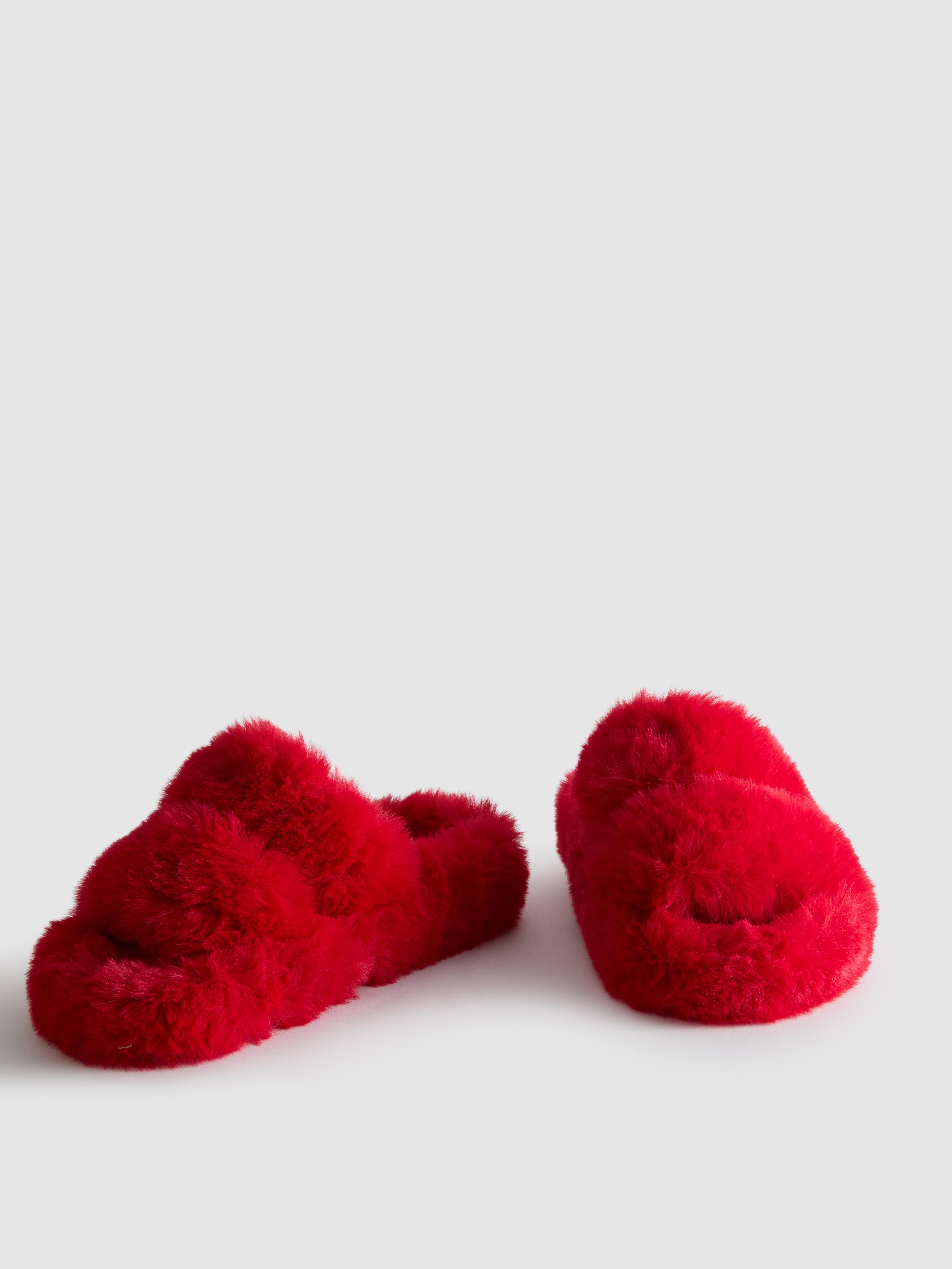 Women's Red Soft Strap Slippers