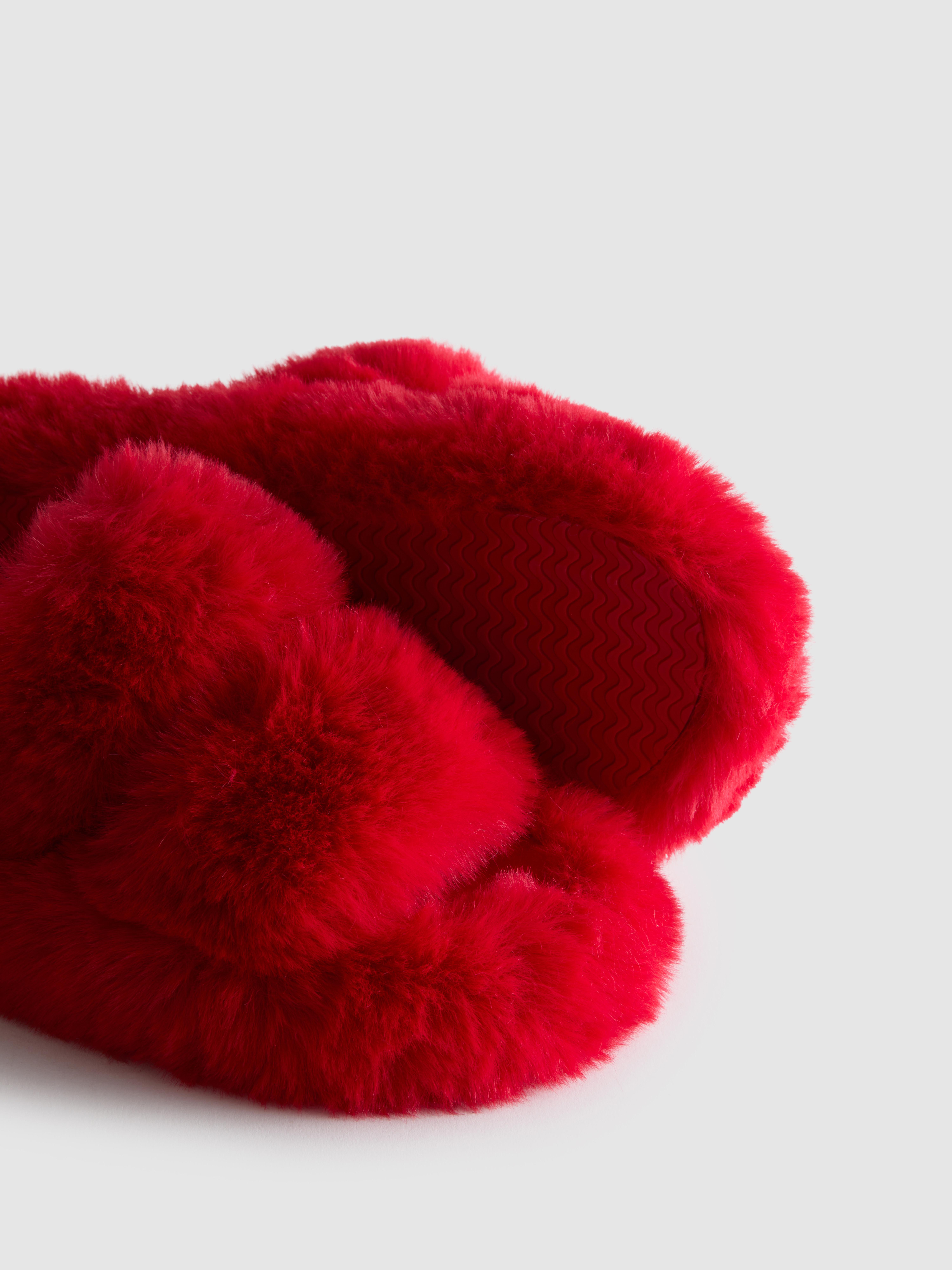 Women's Red Soft Strap Slippers