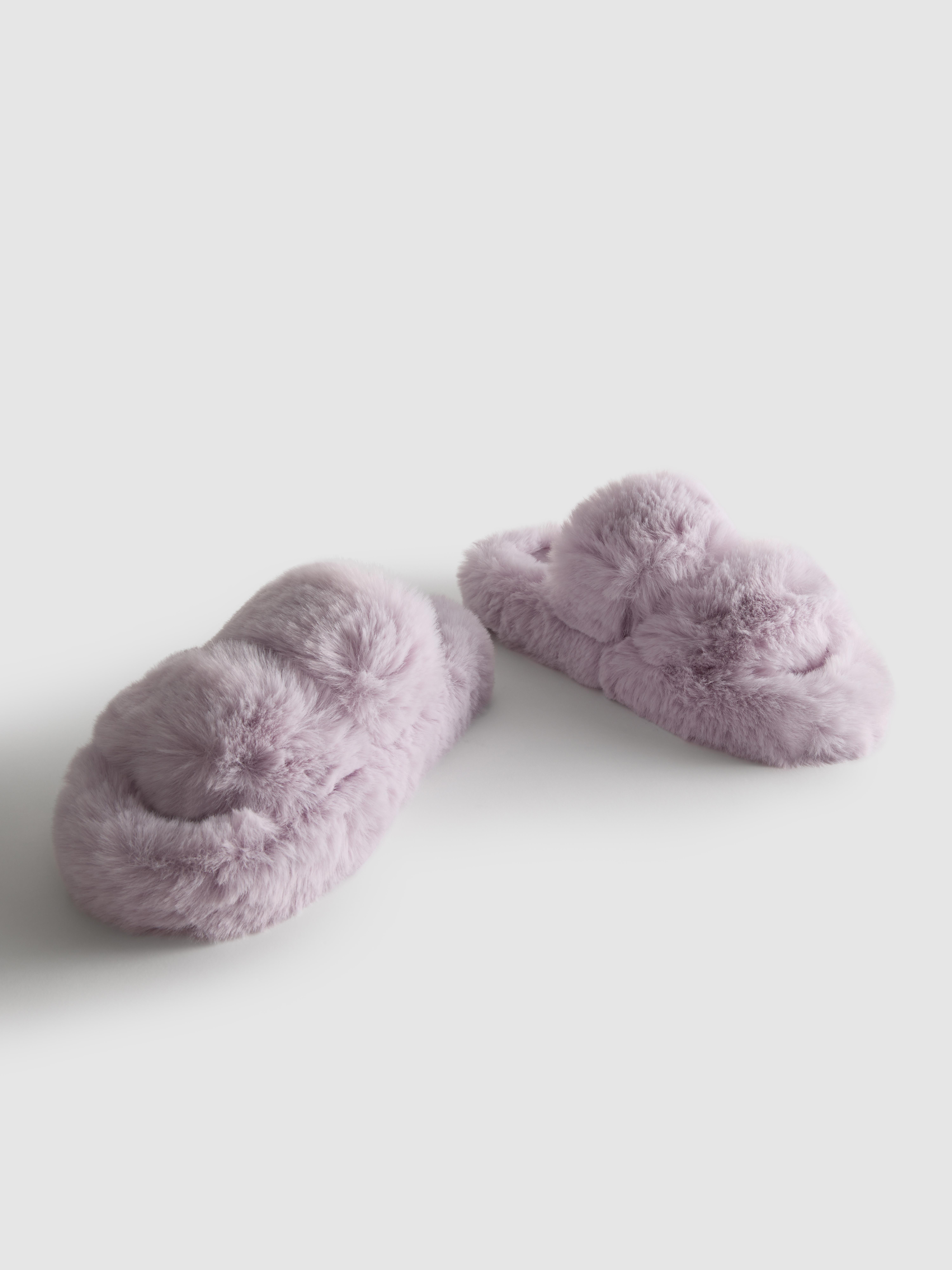 Women's Lavender Soft Strap Slippers