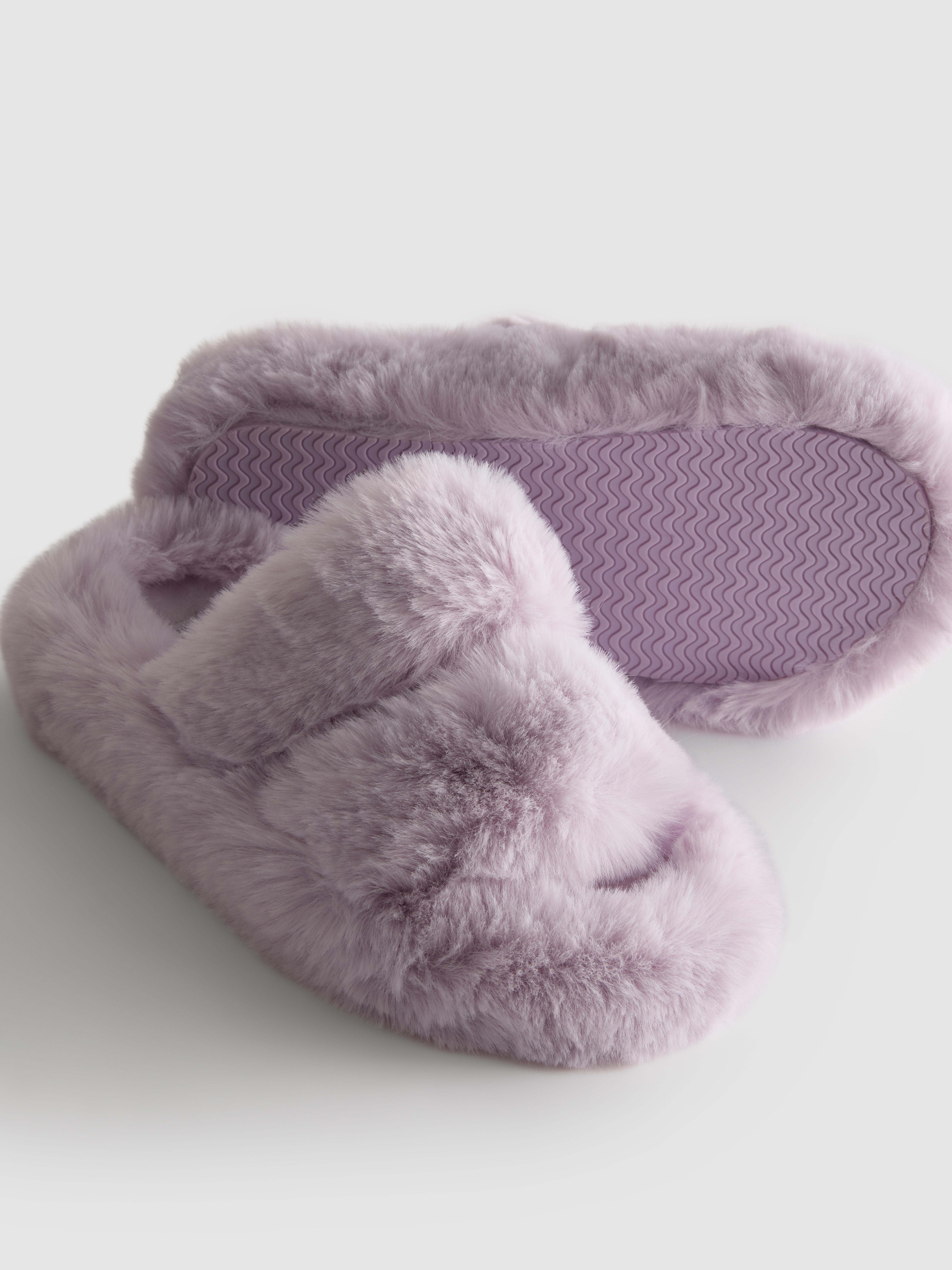 Women's Lavender Soft Strap Slippers