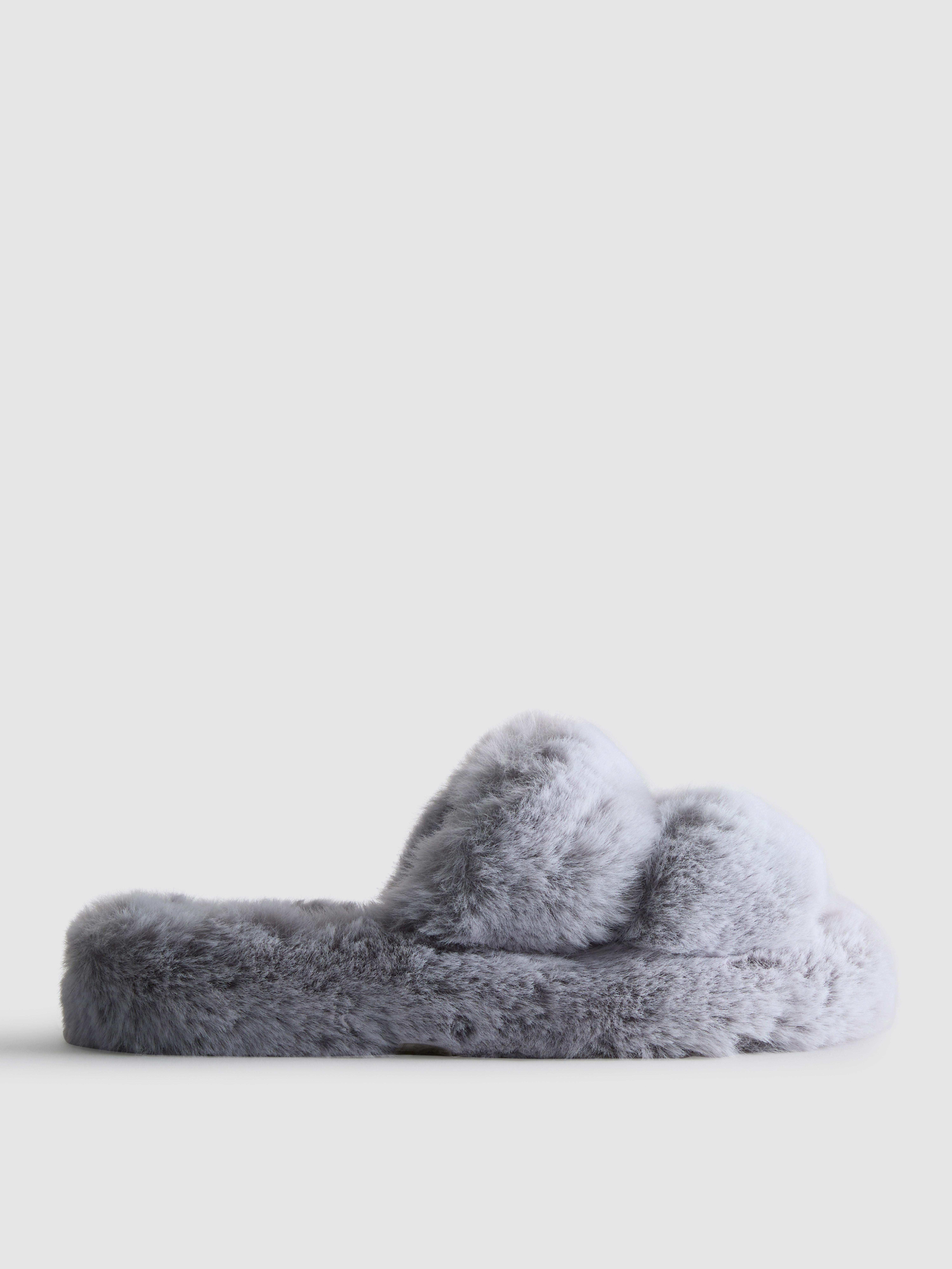 Women's Gray Soft Strap Slippers