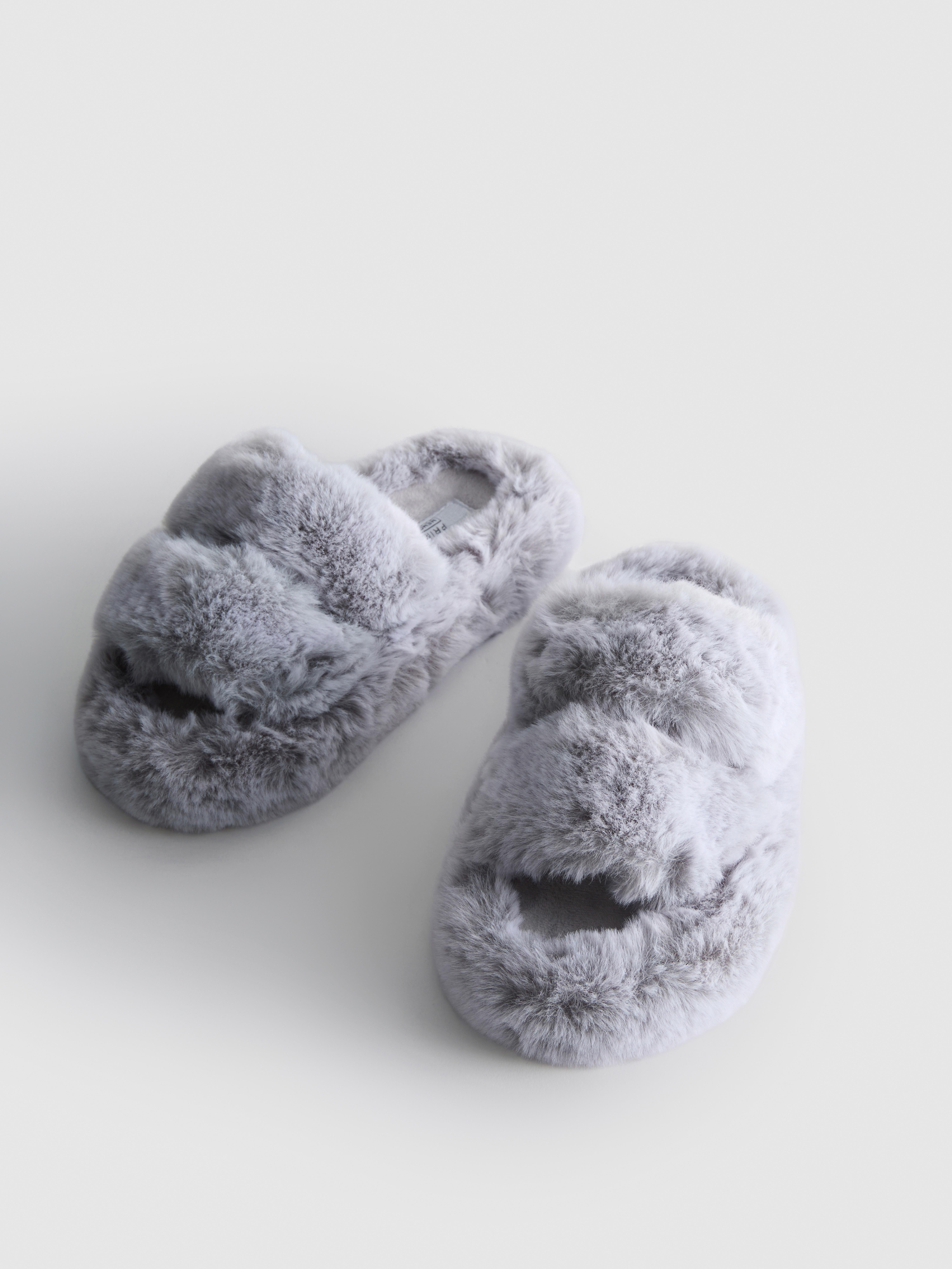 Women's Gray Soft Strap Slippers