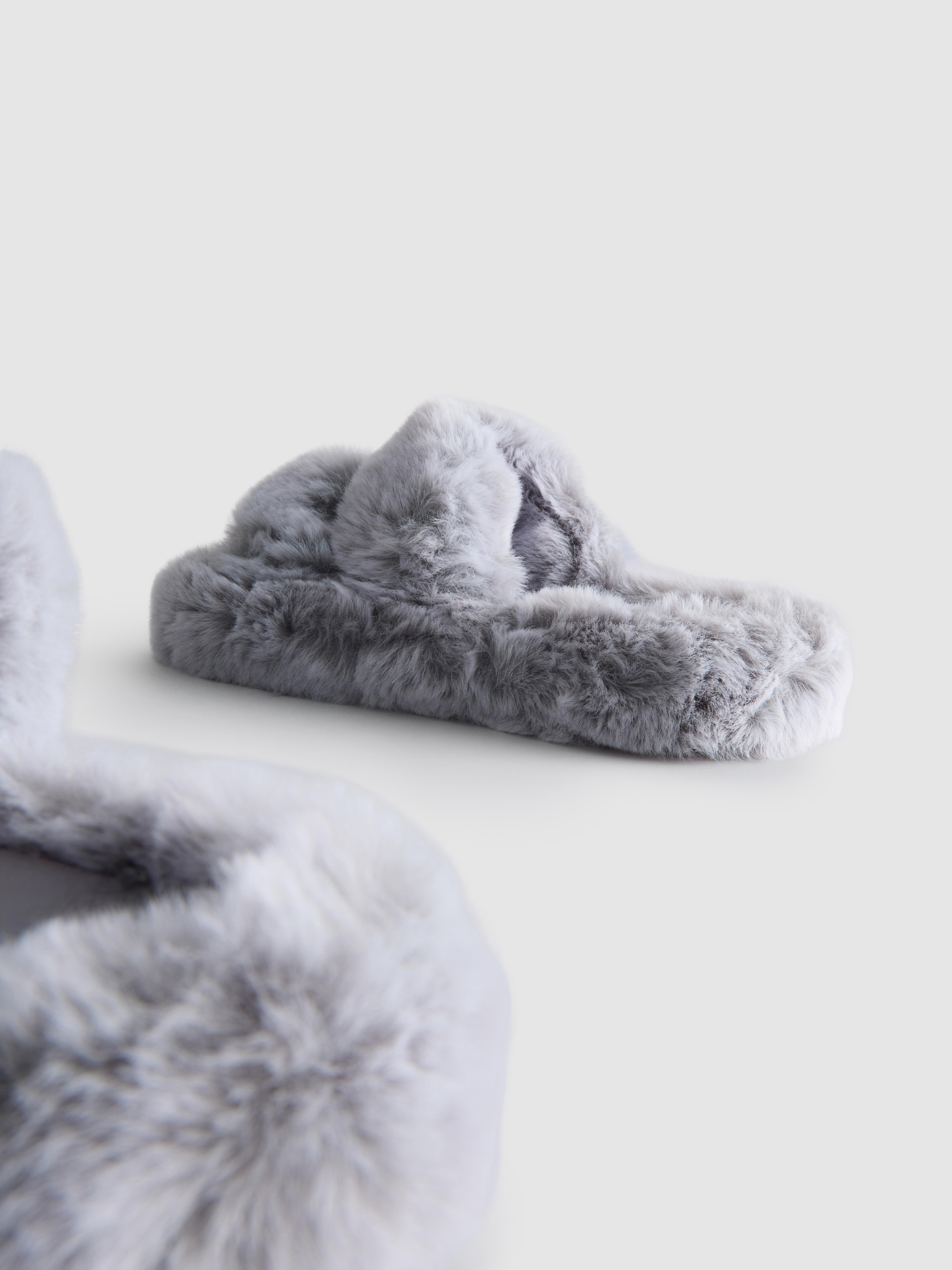 Women's Gray Soft Strap Slippers