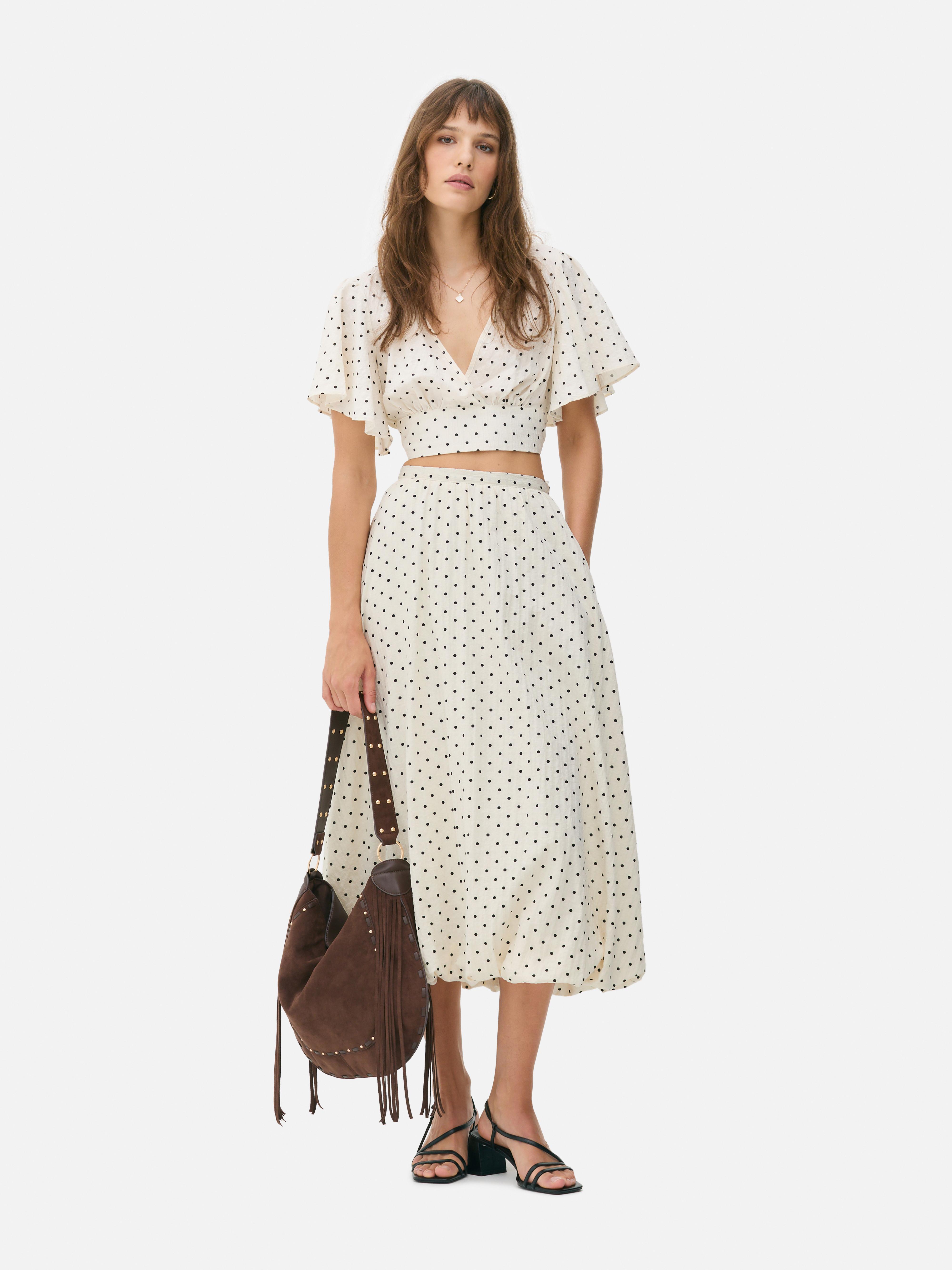 Polka Dot Midi Skirt