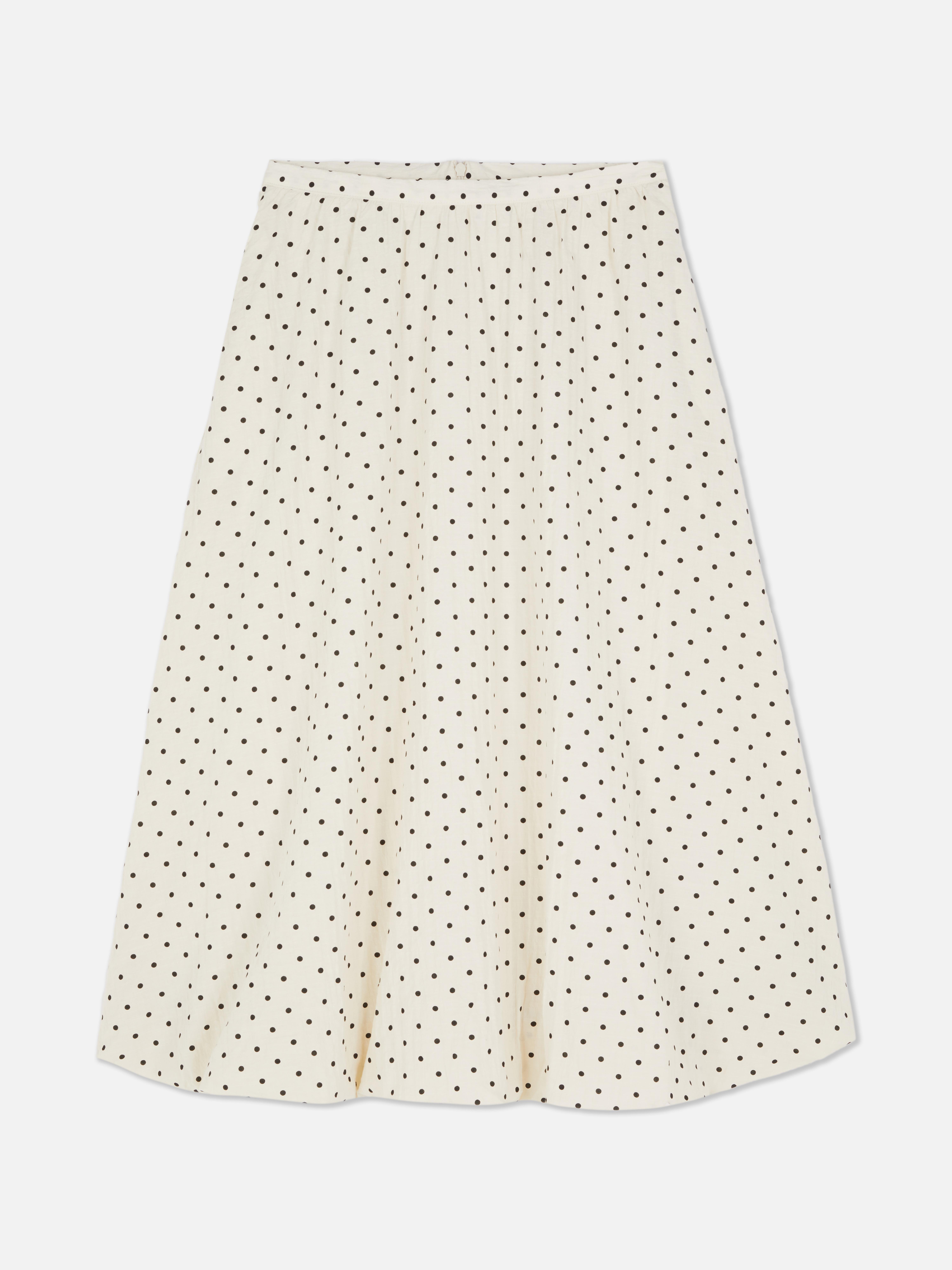 Falda midi con estampado de lunares