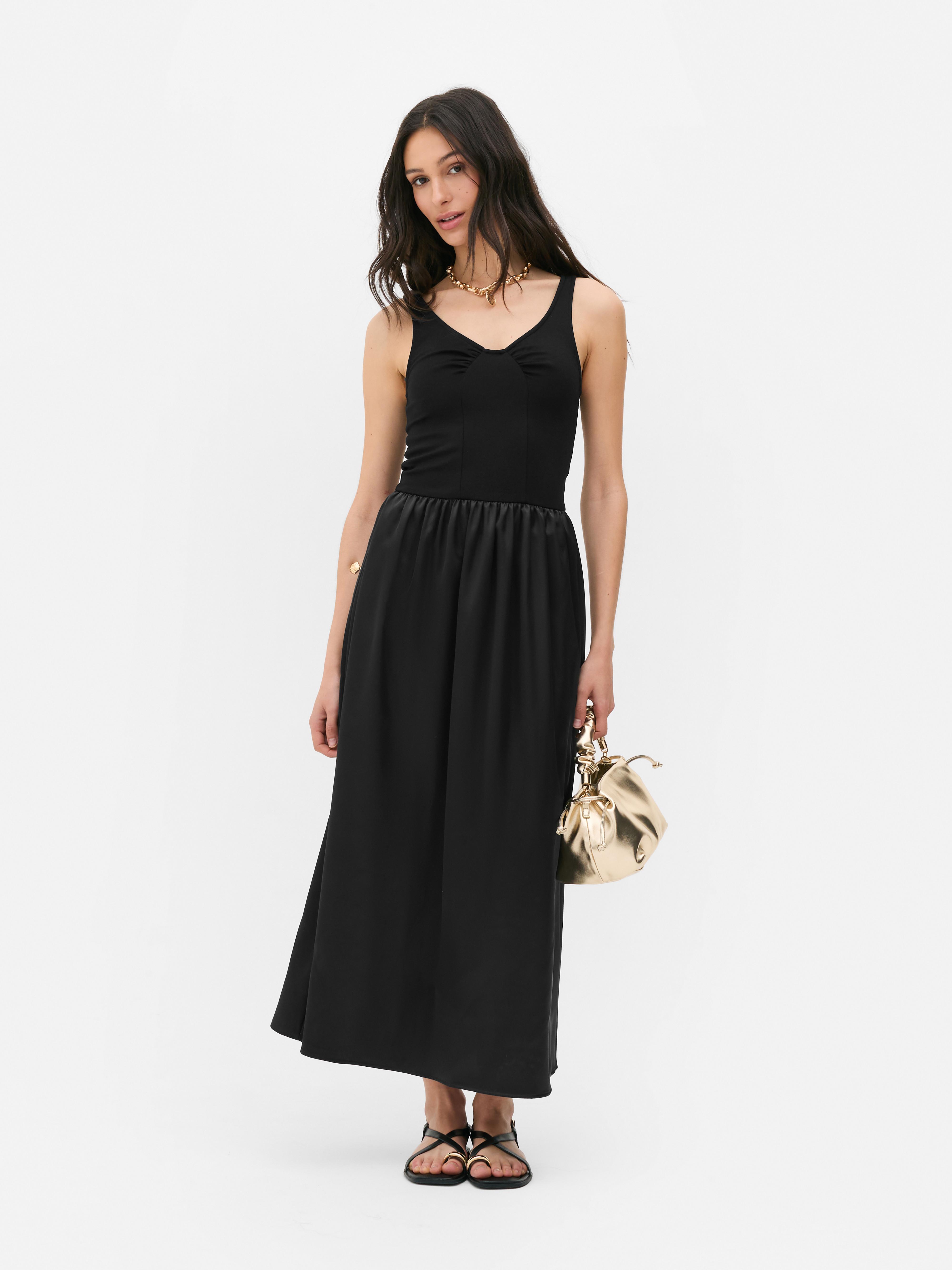 Robe mi-longue 2-en-1 en satin Paula Echevarría