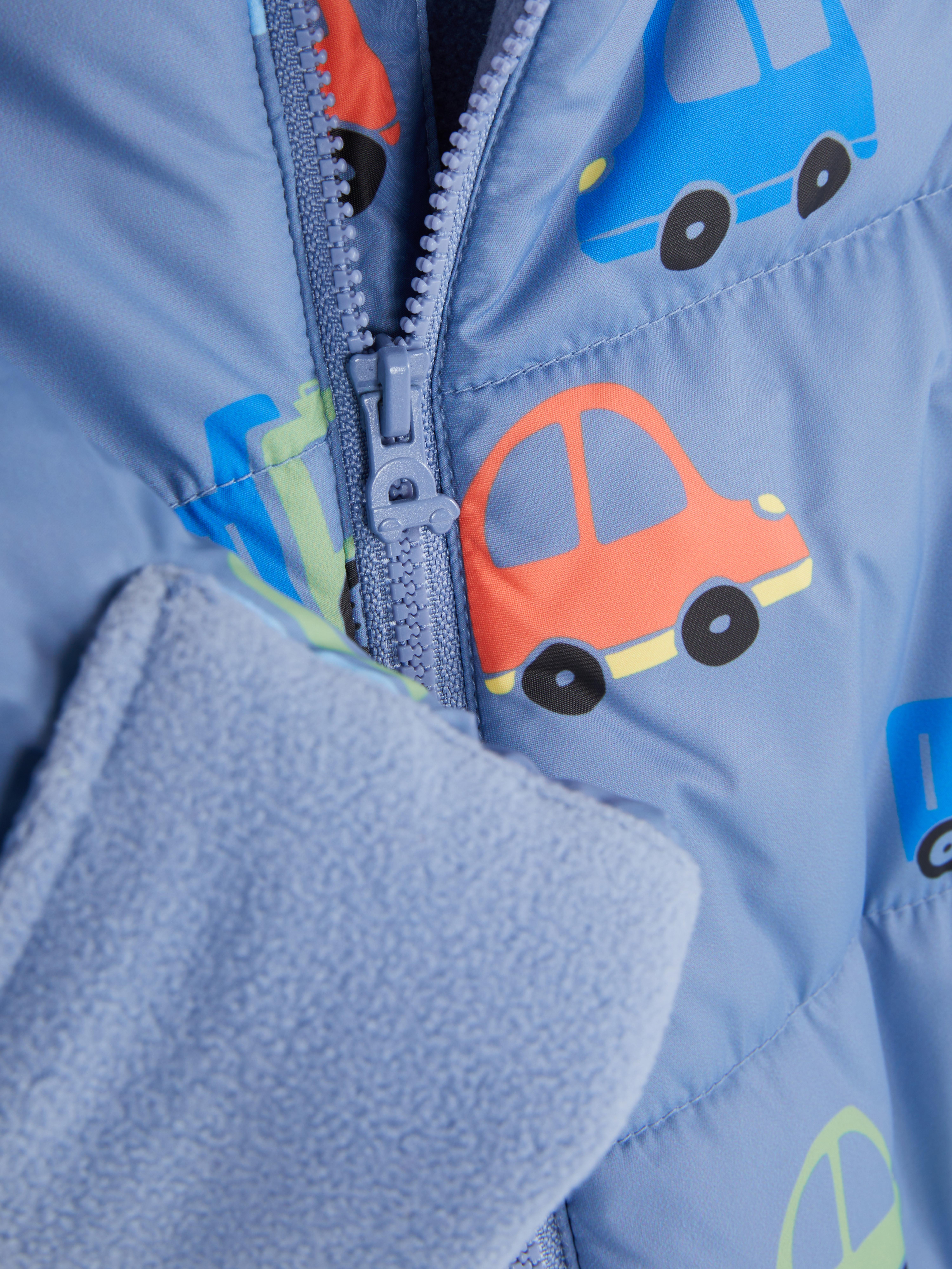 0–18 Monate | Gepolsterter Schneeanzug mit Auto-Muster