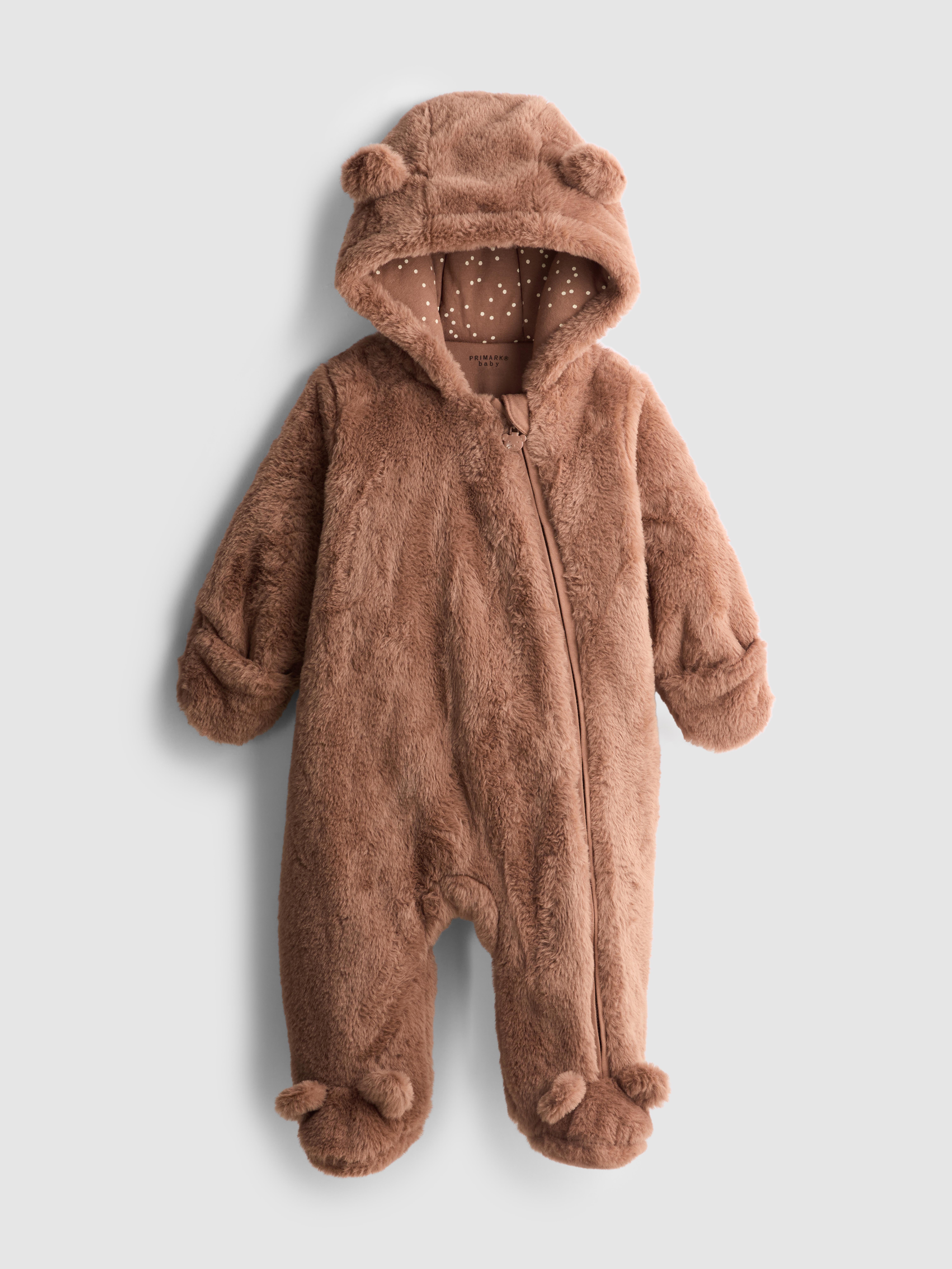 0-18mths | Bear Zip-Up Newborn Pramsuit