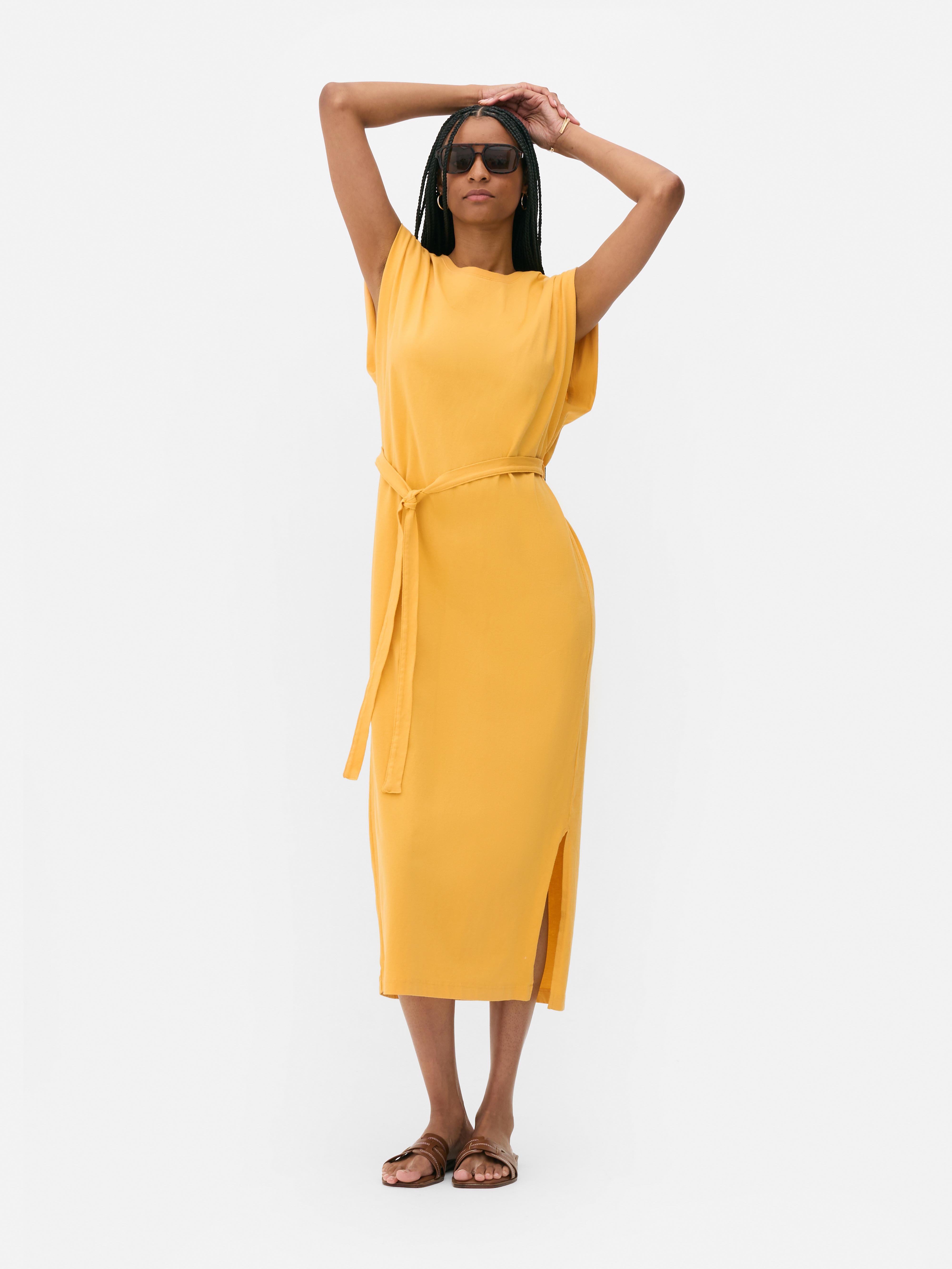 Sleeveless Belted Midi Dress