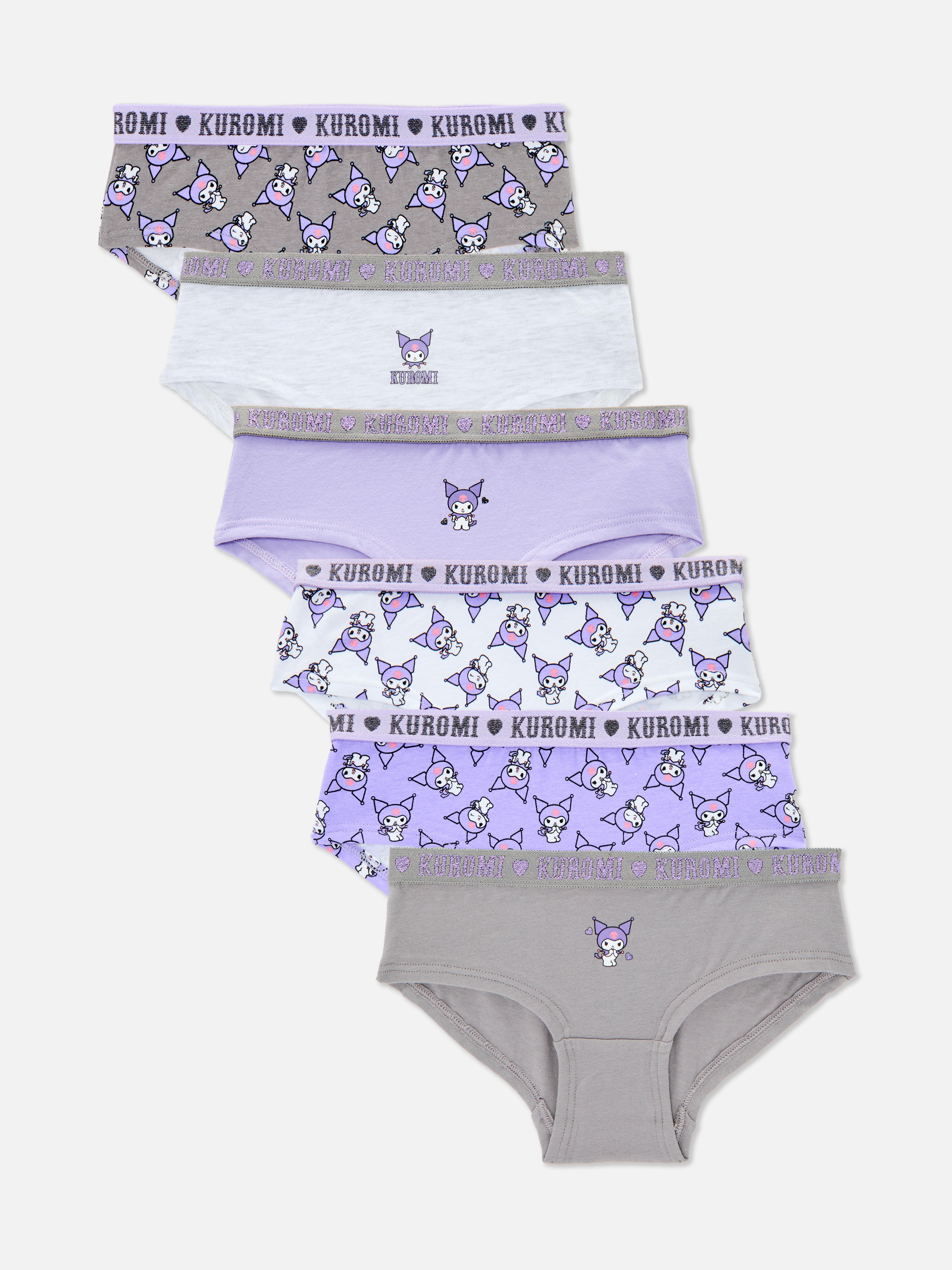 3-15yrs | 6pk Hello Kitty Kuromi Hipster Briefs
