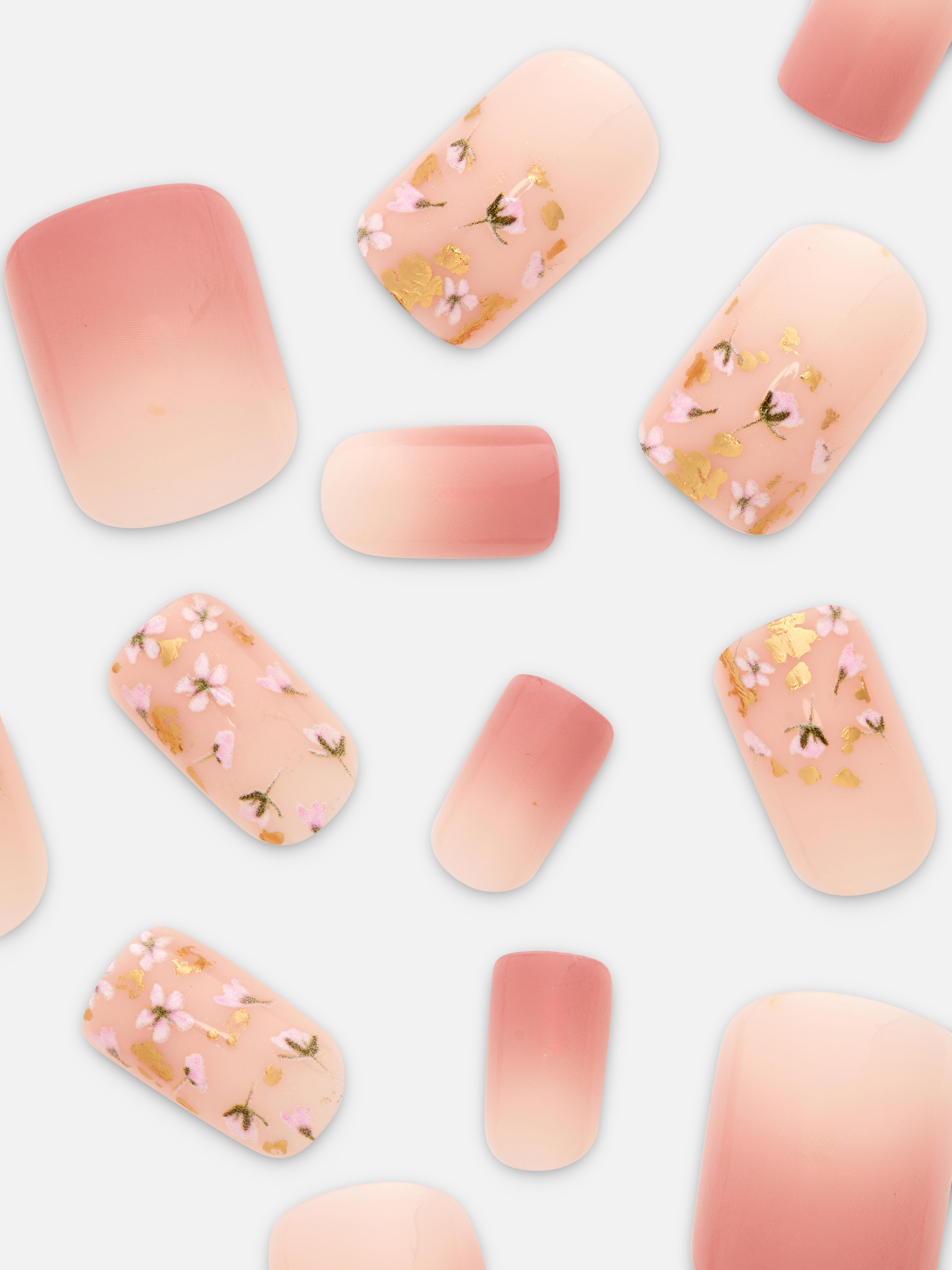 PS... Floral Square Gloss False Nails