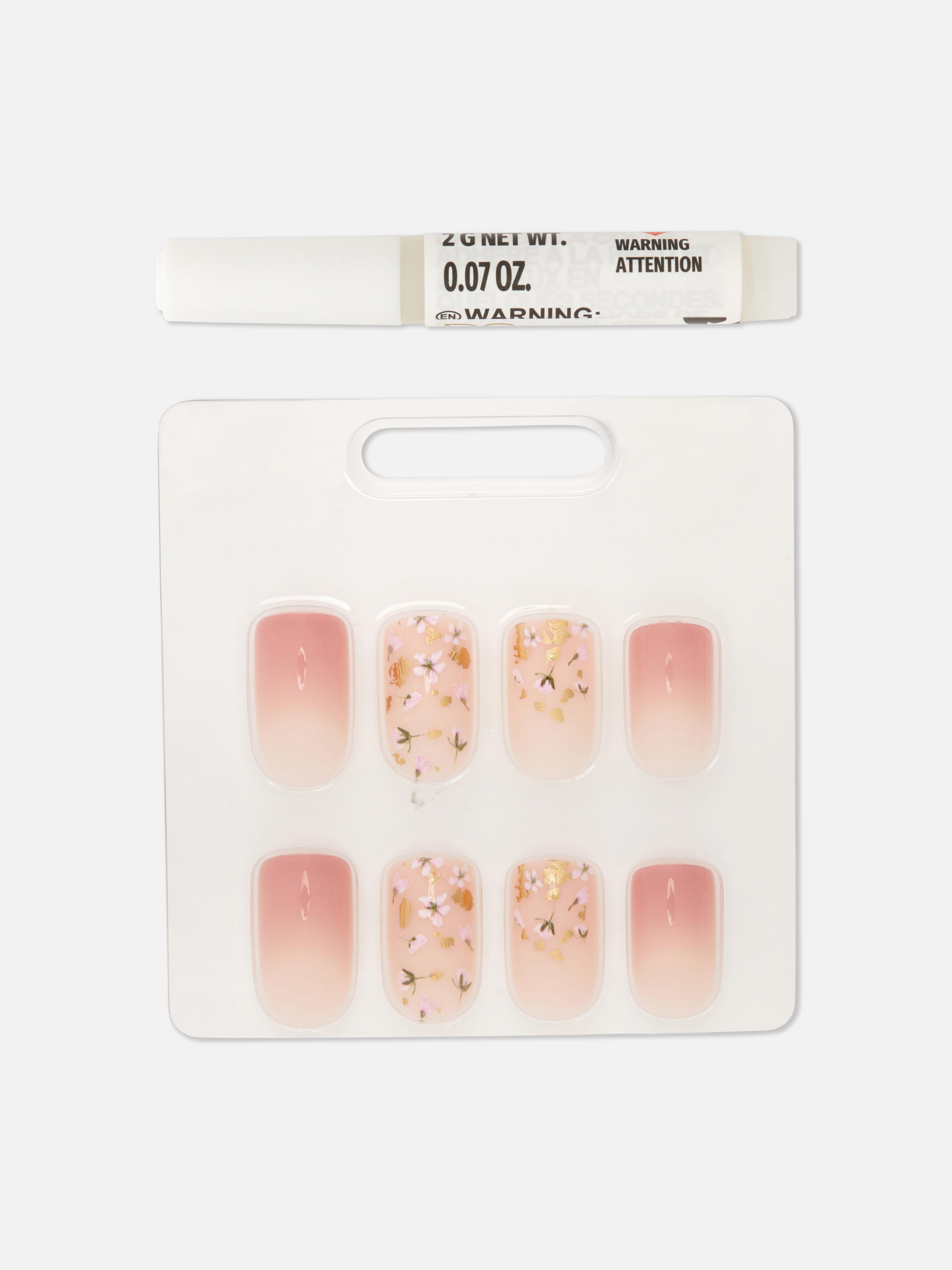 PS... Floral Square Gloss False Nails