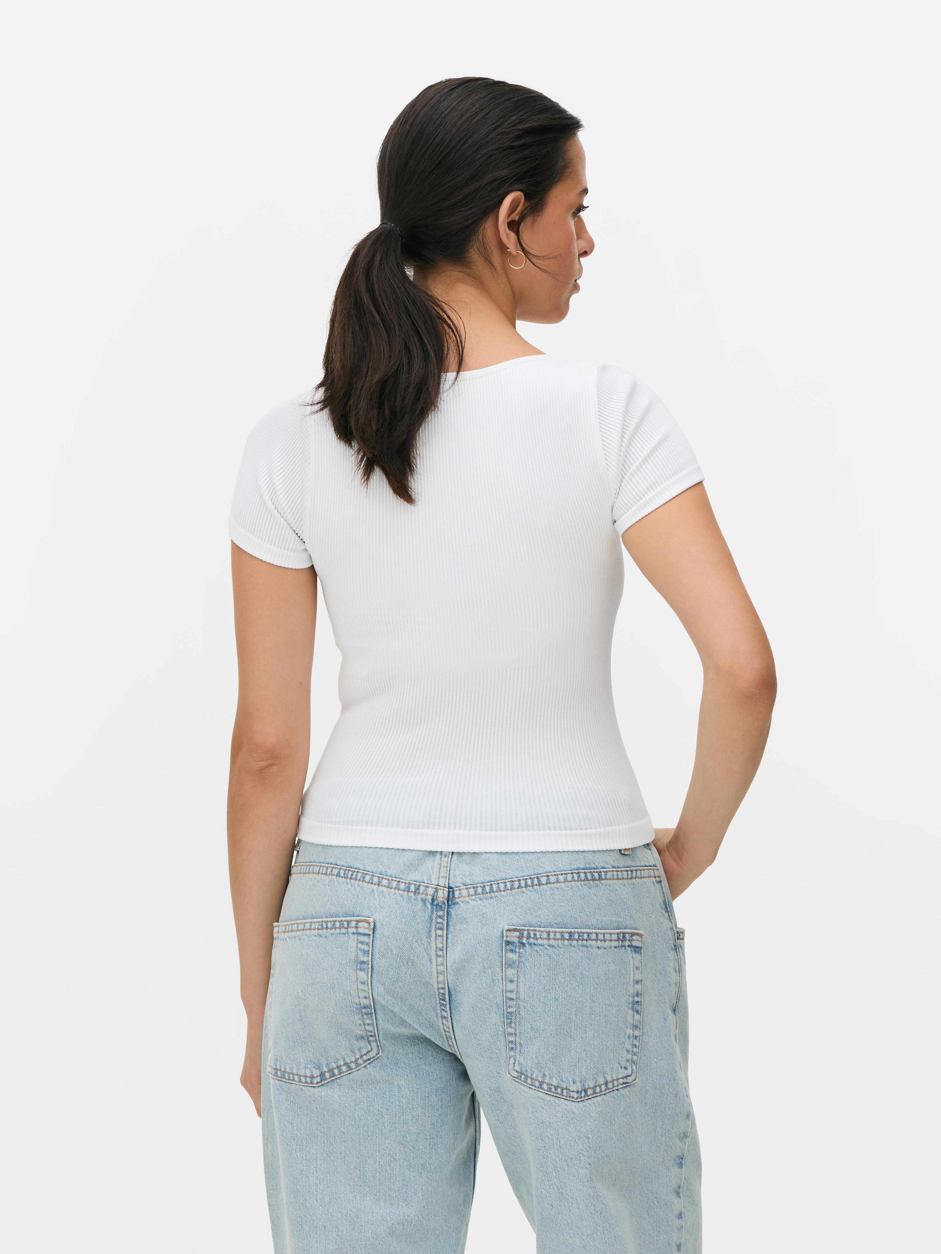 Camiseta sin costuras con sujetador incorporado