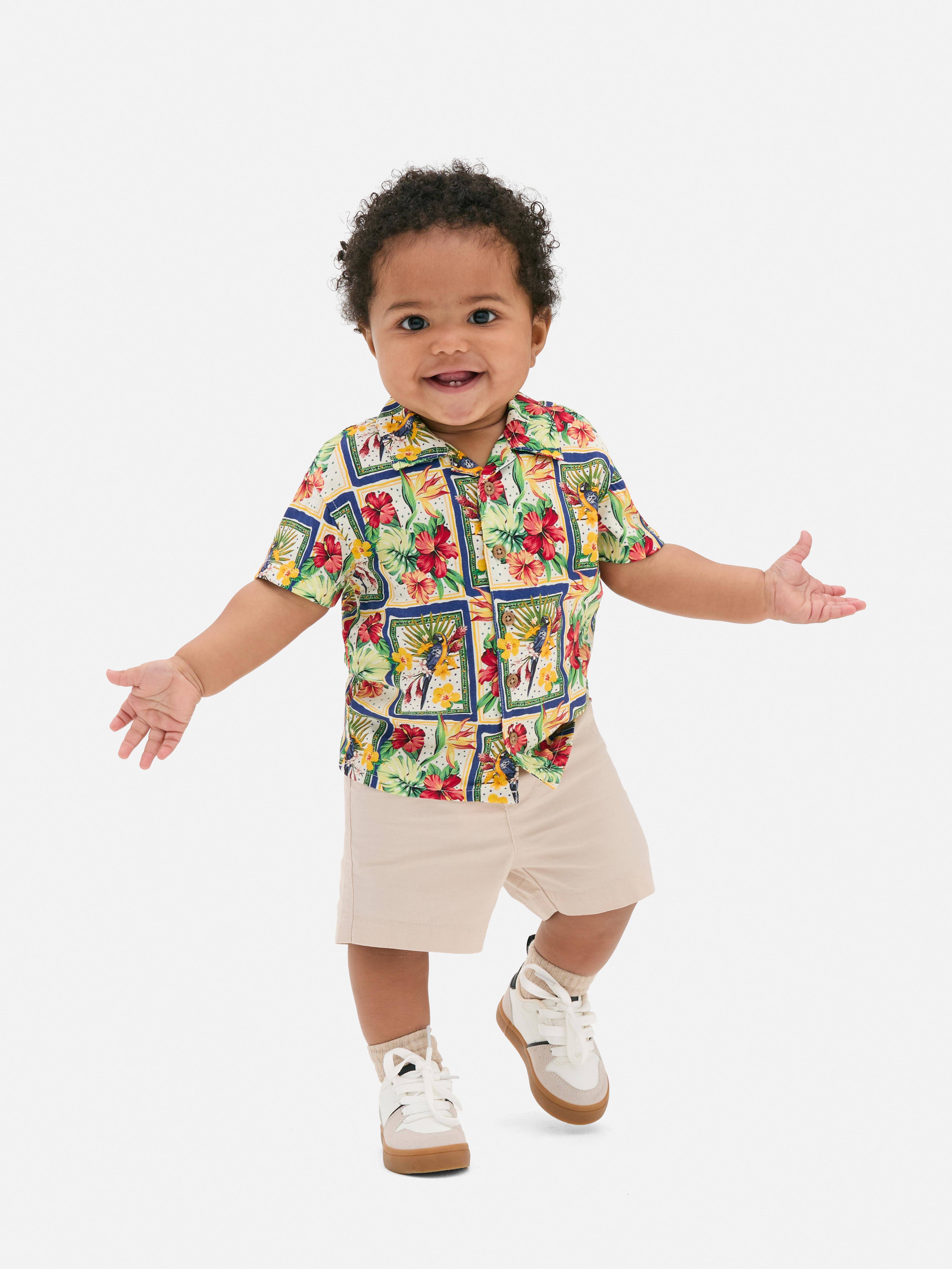 Set van overhemd en chinoshort voor baby's