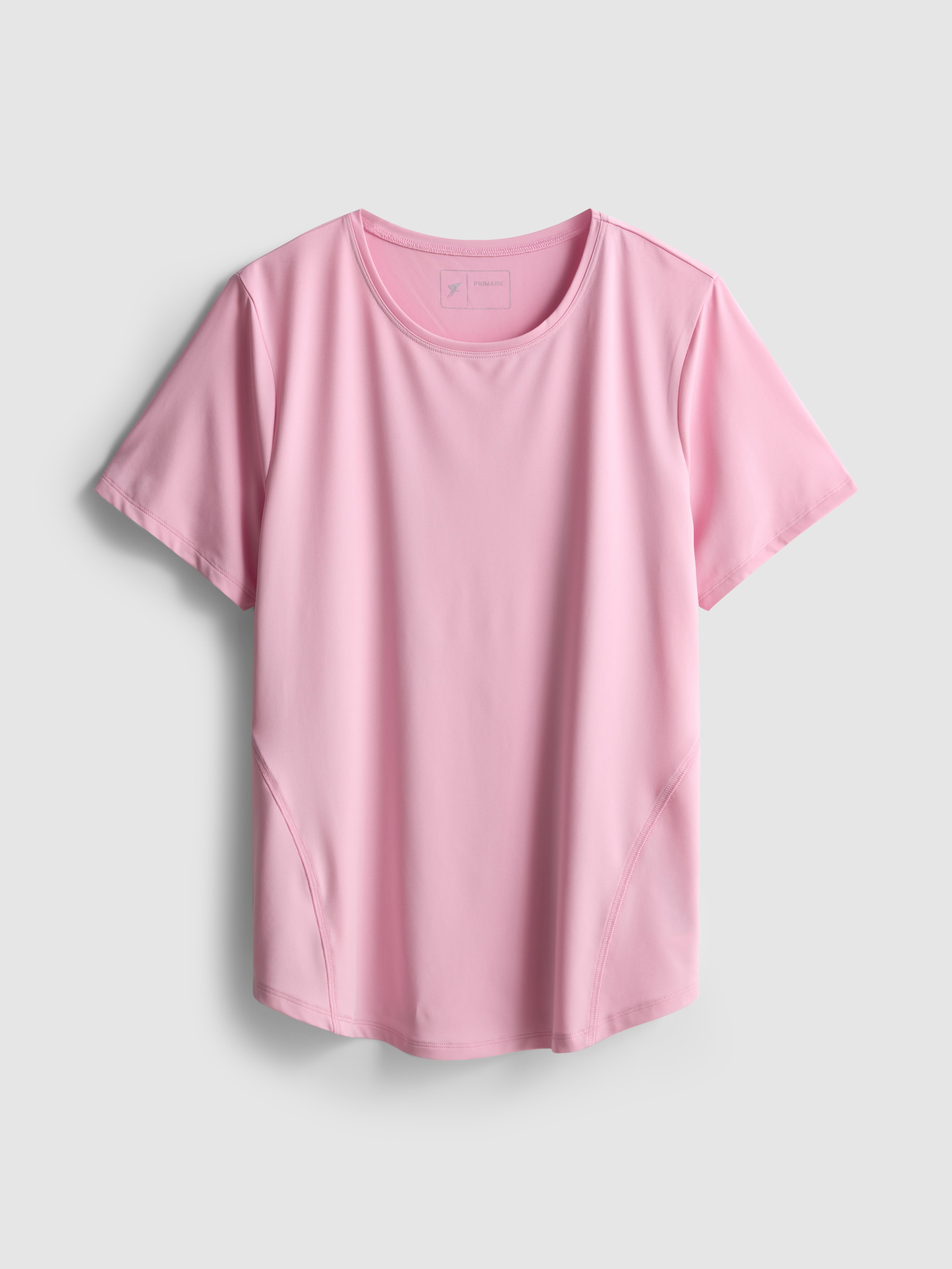 Women's Pink Curved Hem Performance Tee