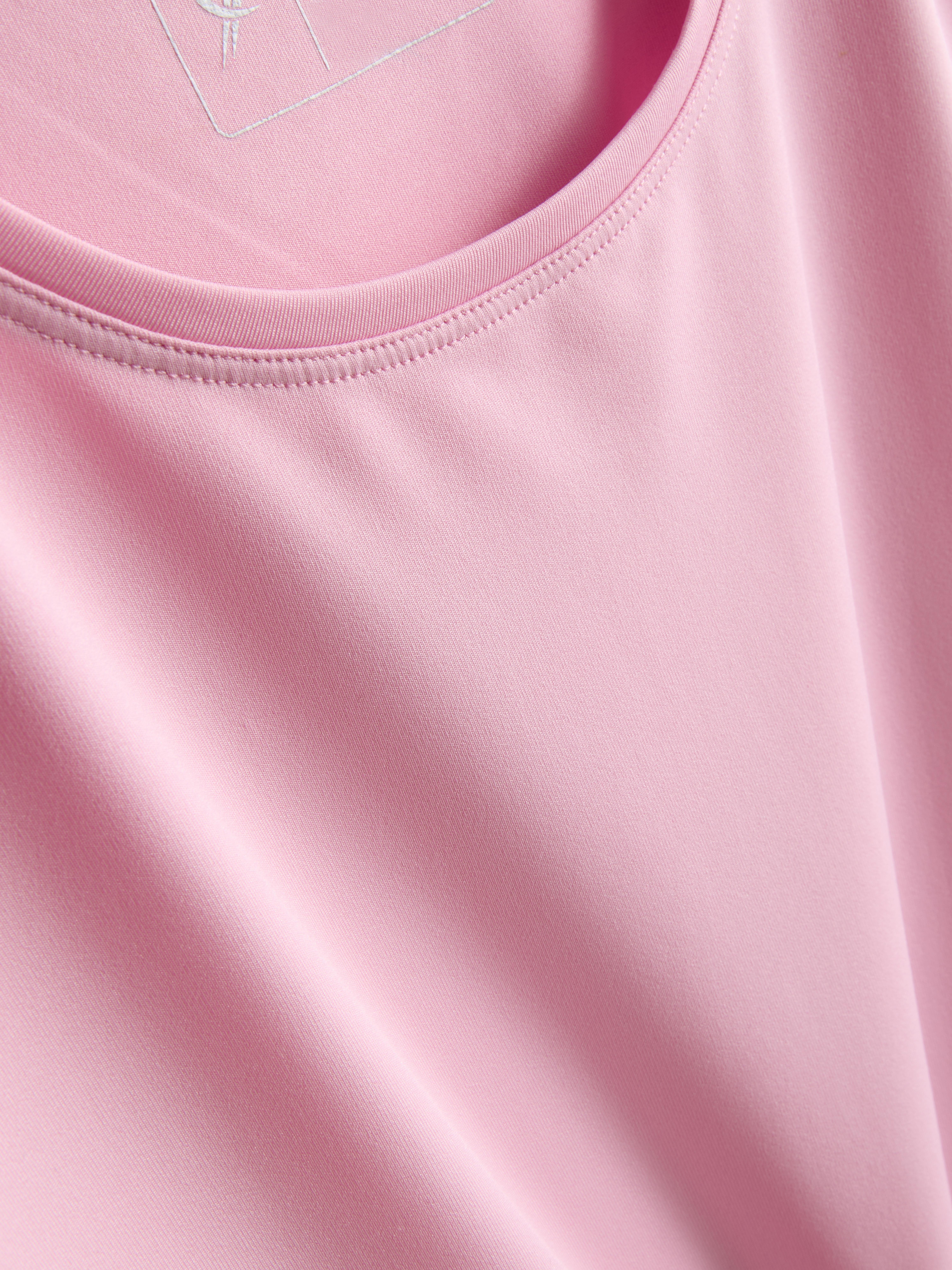 Women's Pink Curved Hem Performance Tee