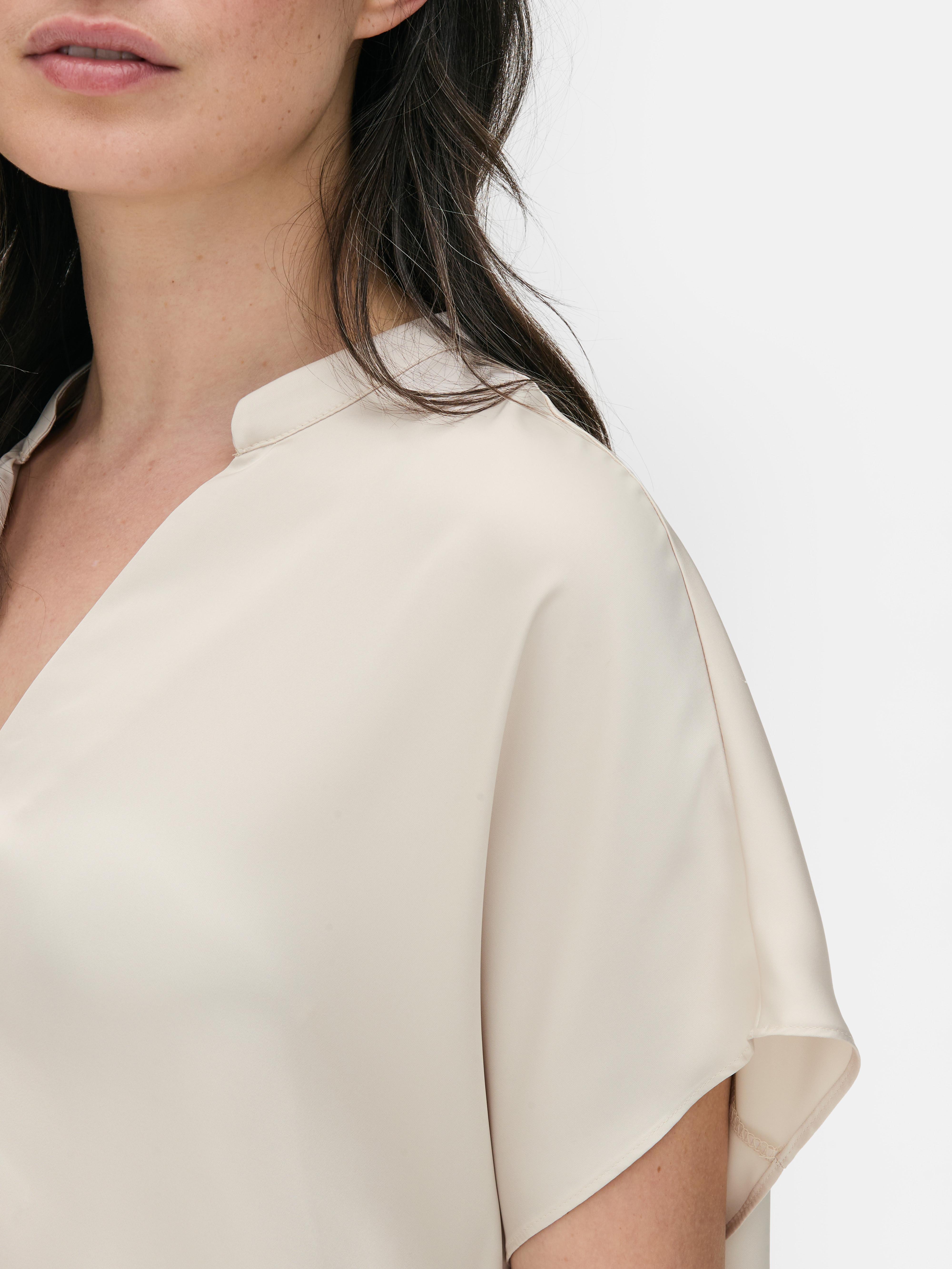 Satin V-Neck Tee