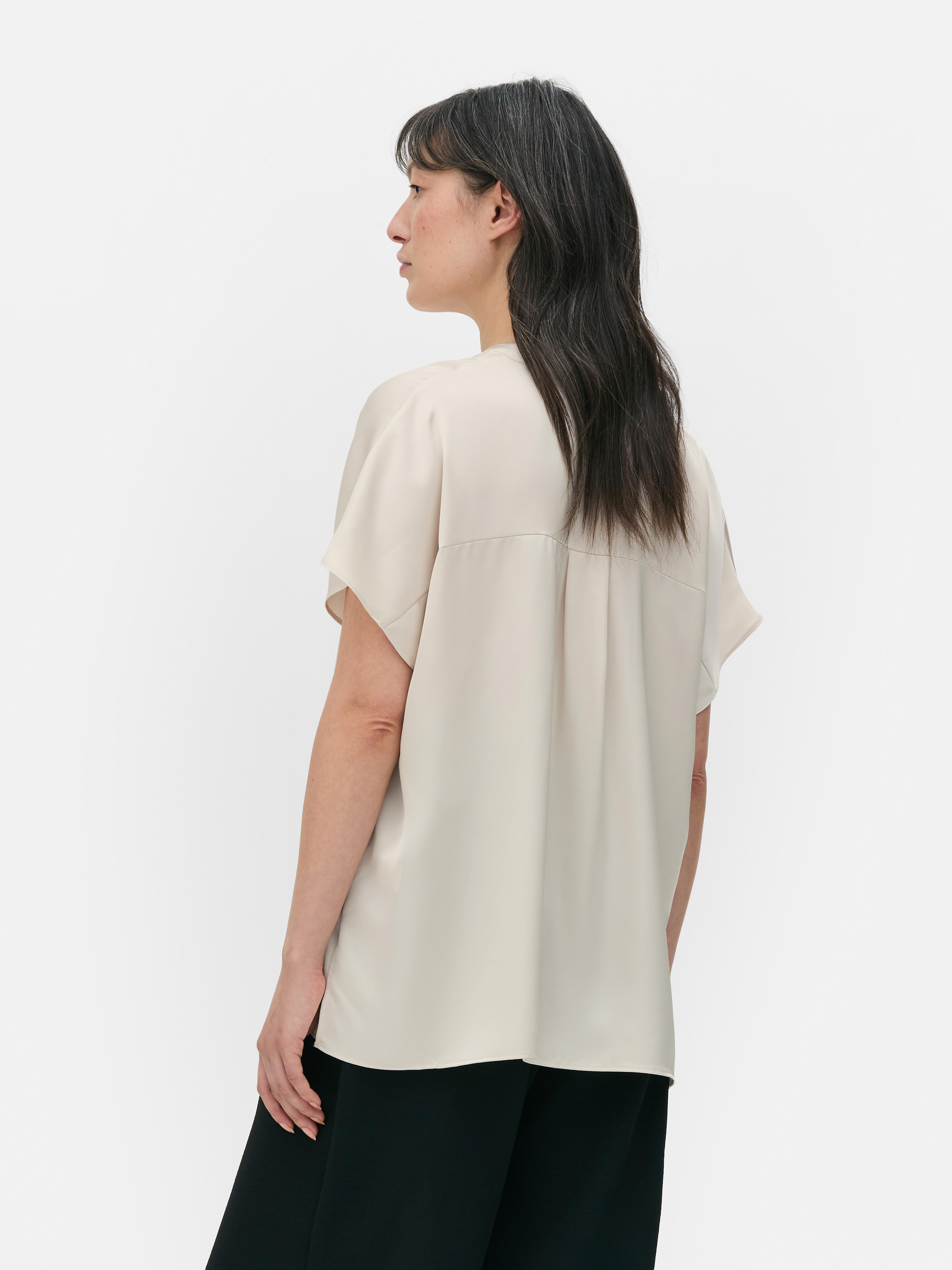 Satin V-Neck Tee