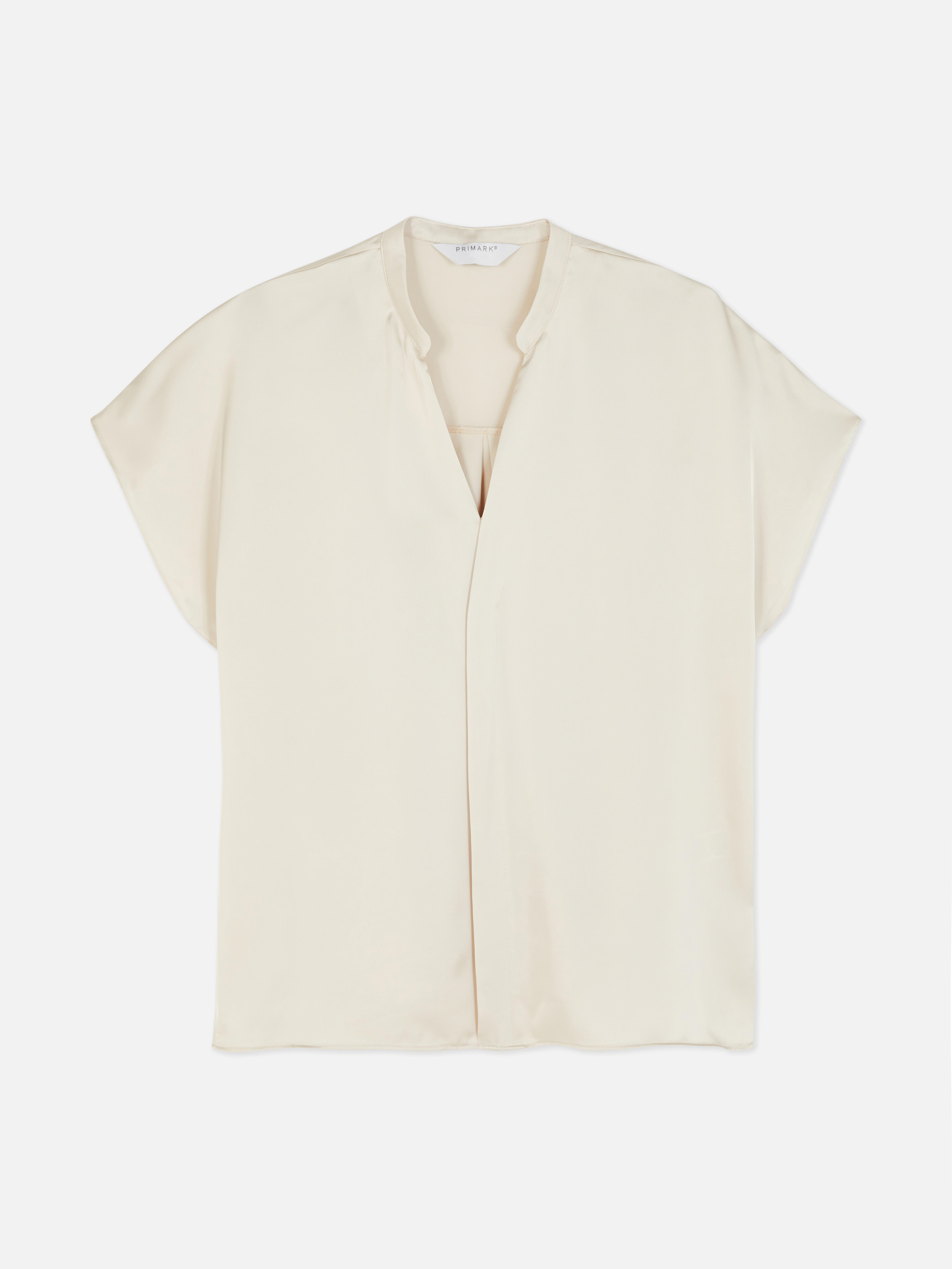 Satin V-Neck Tee