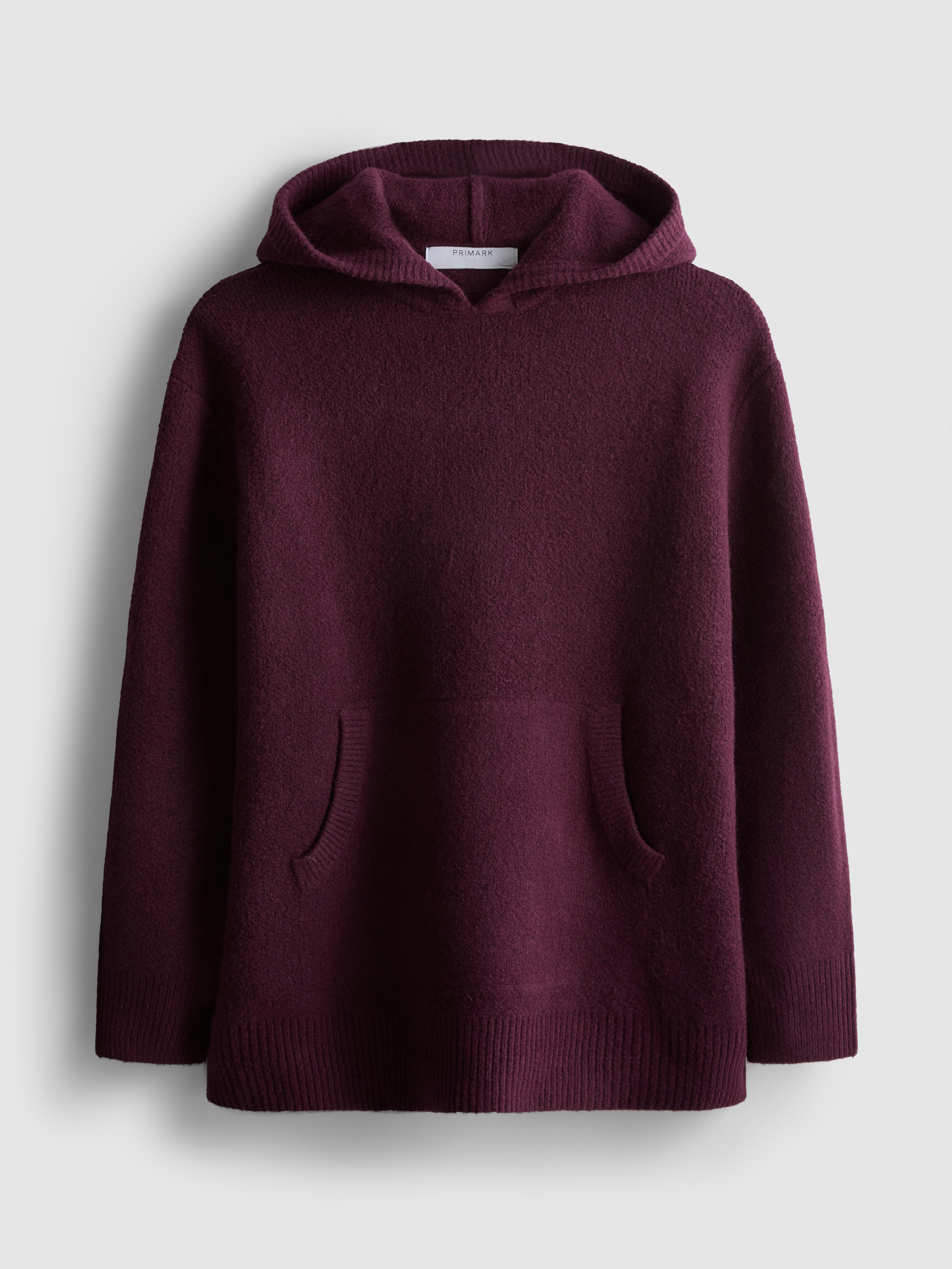 Egyszerű, kötött kapucnis pulóver