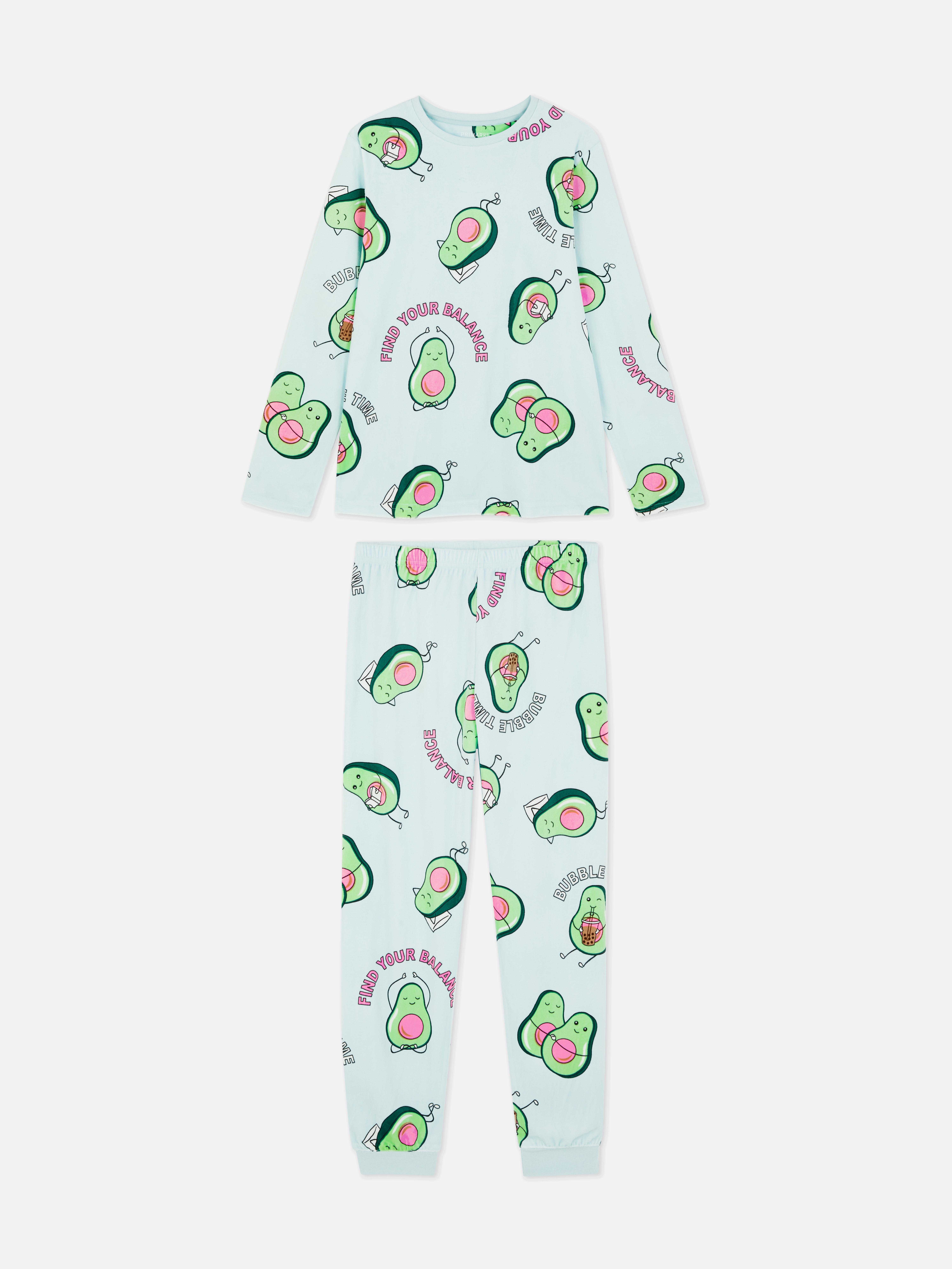 7-15 jr | Warme pyjama met avocadoprint