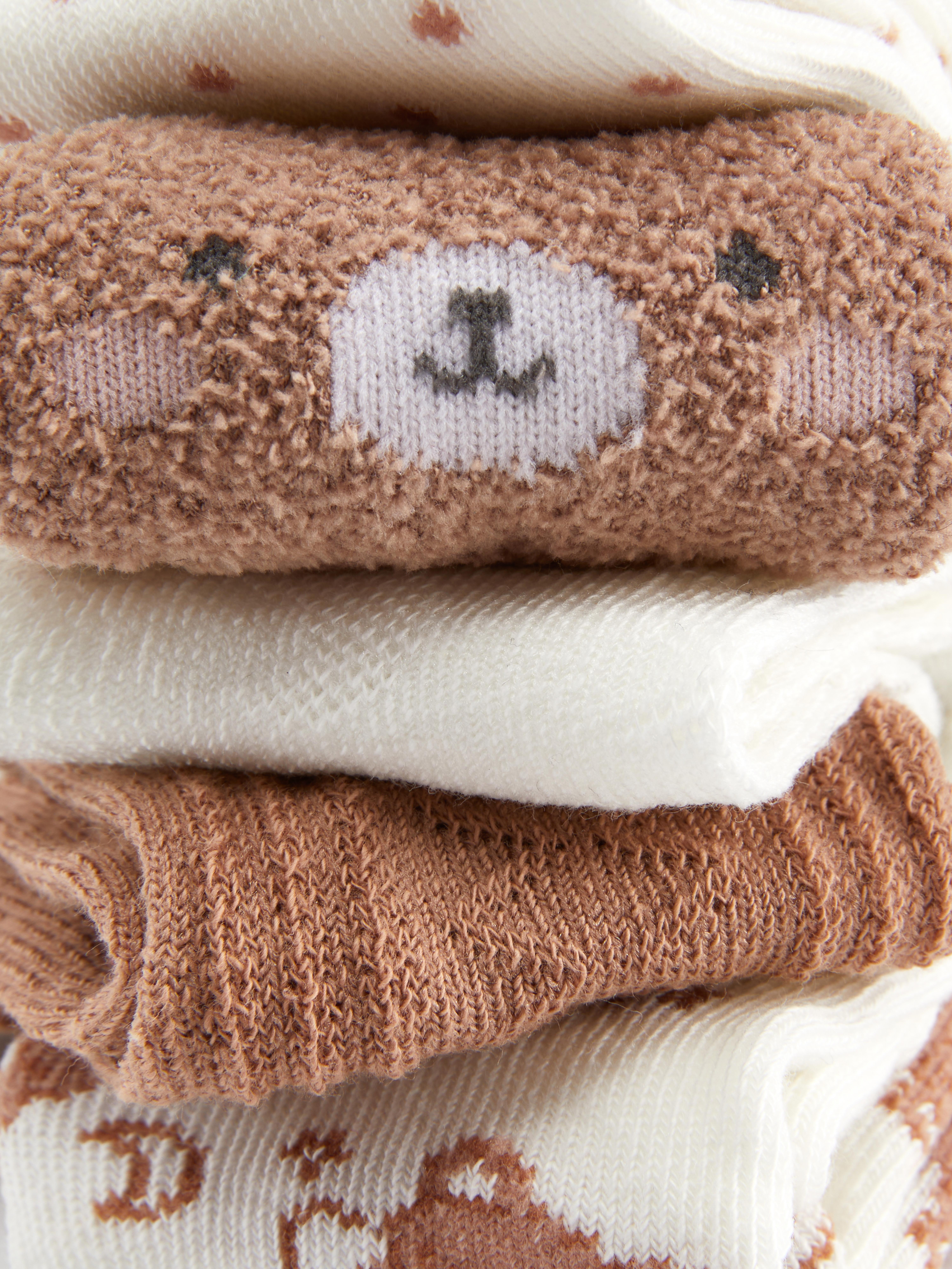 Bequeme Babysocken mit Bärenmotiv, 5er-Pack