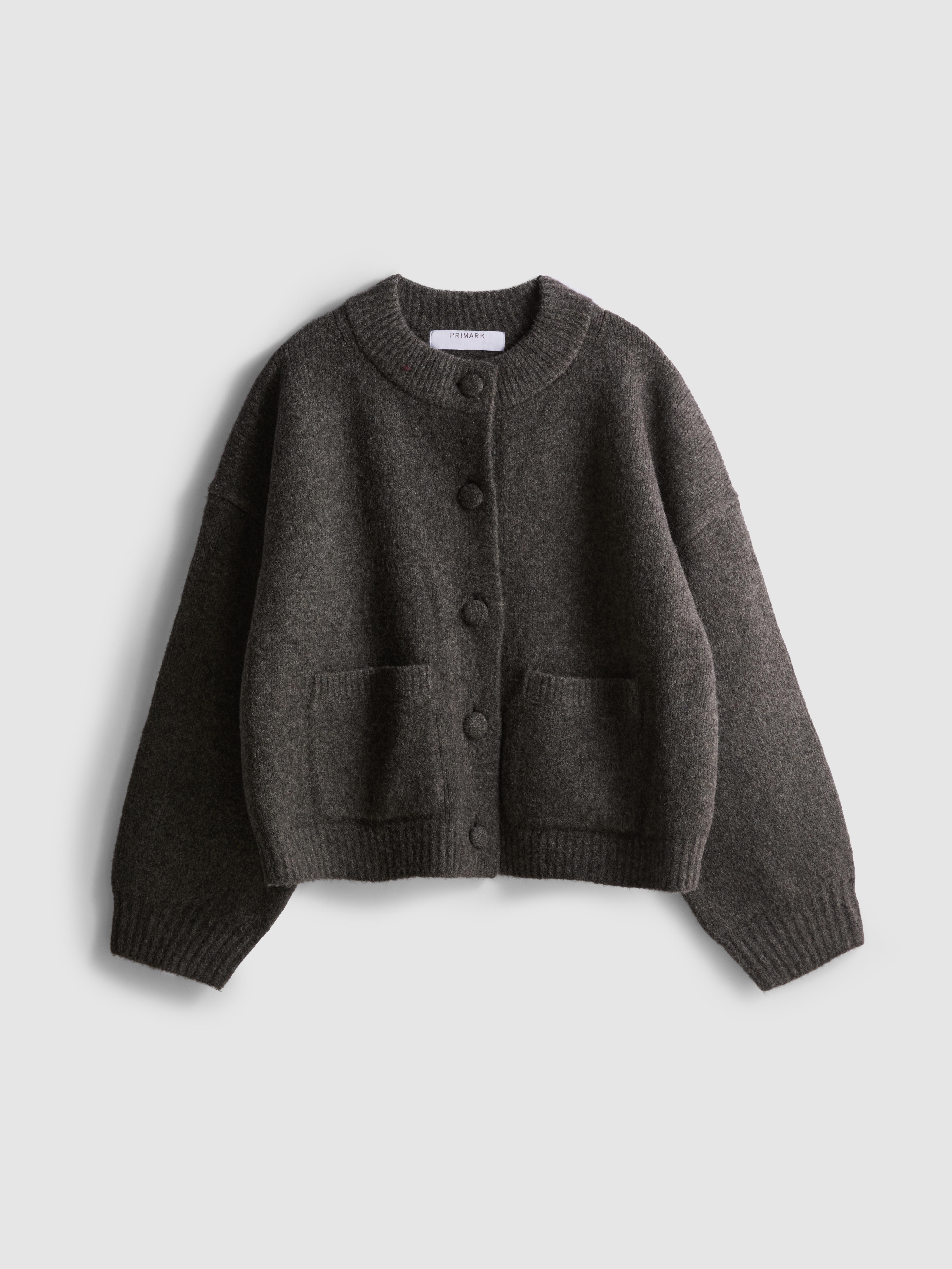 Essential Knitted Bomber Charcoal