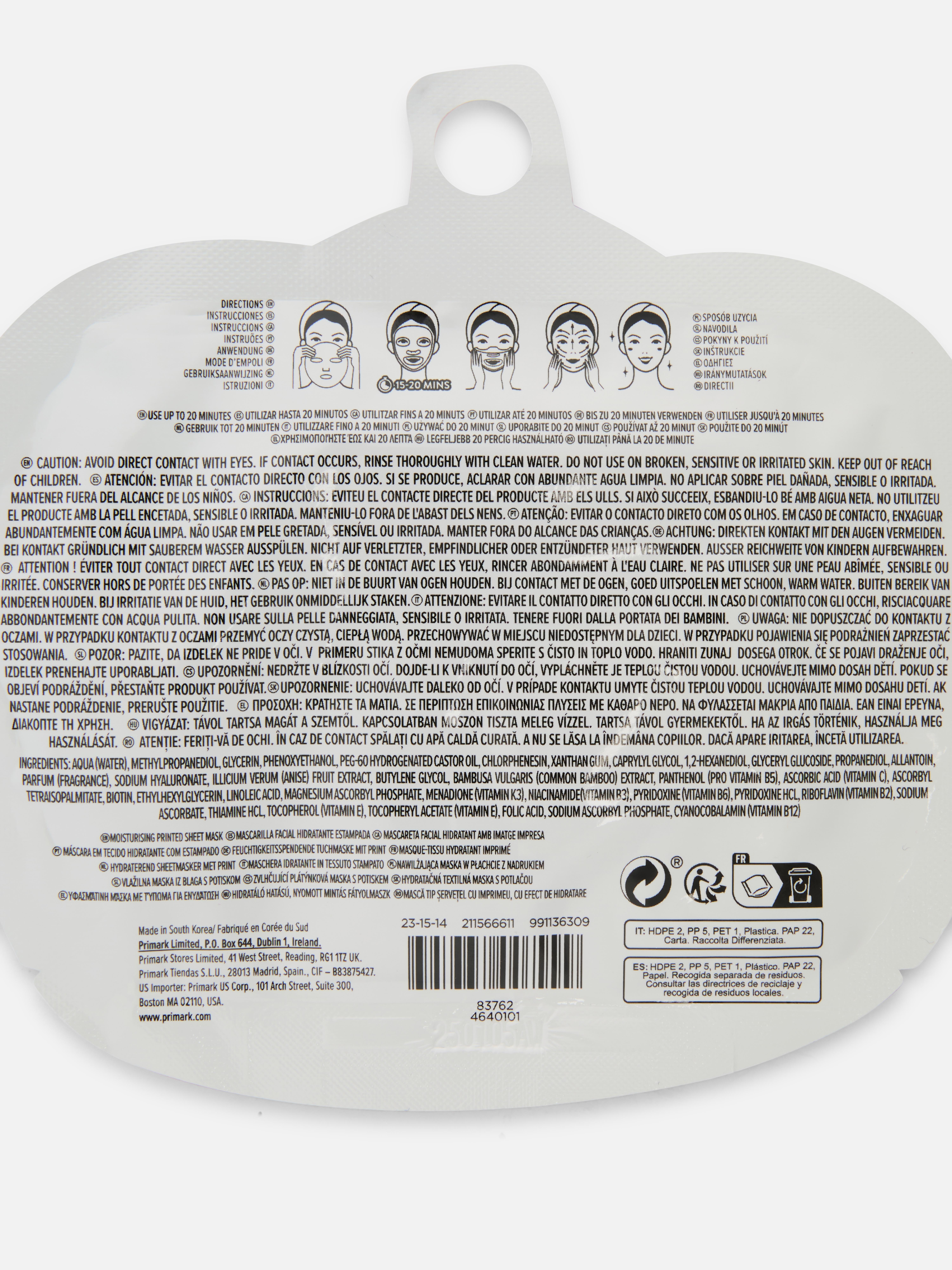 Masque-tissu visage hydratant à la citrouille PS...