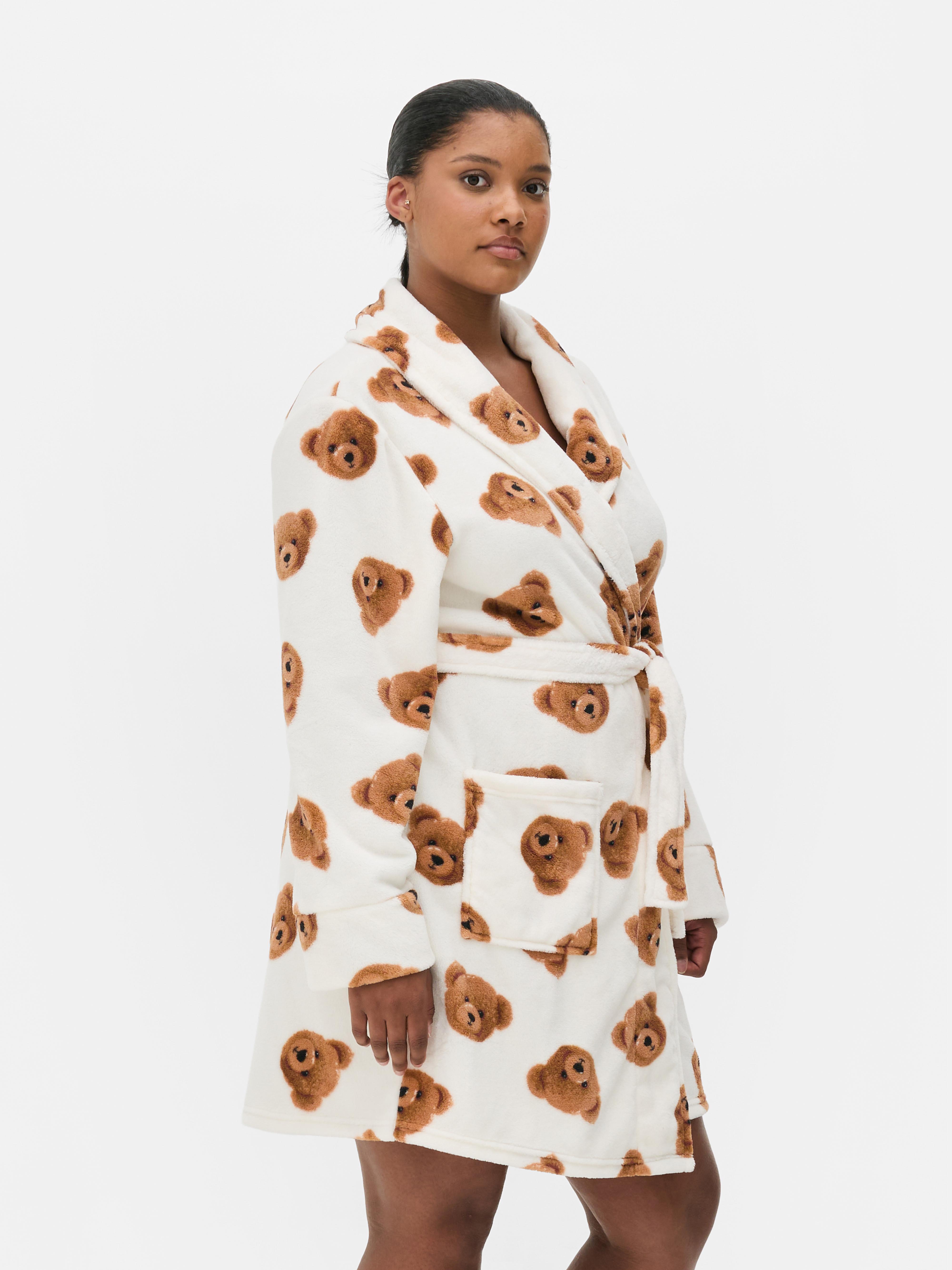 Mittellanger Fleece-Bademantel