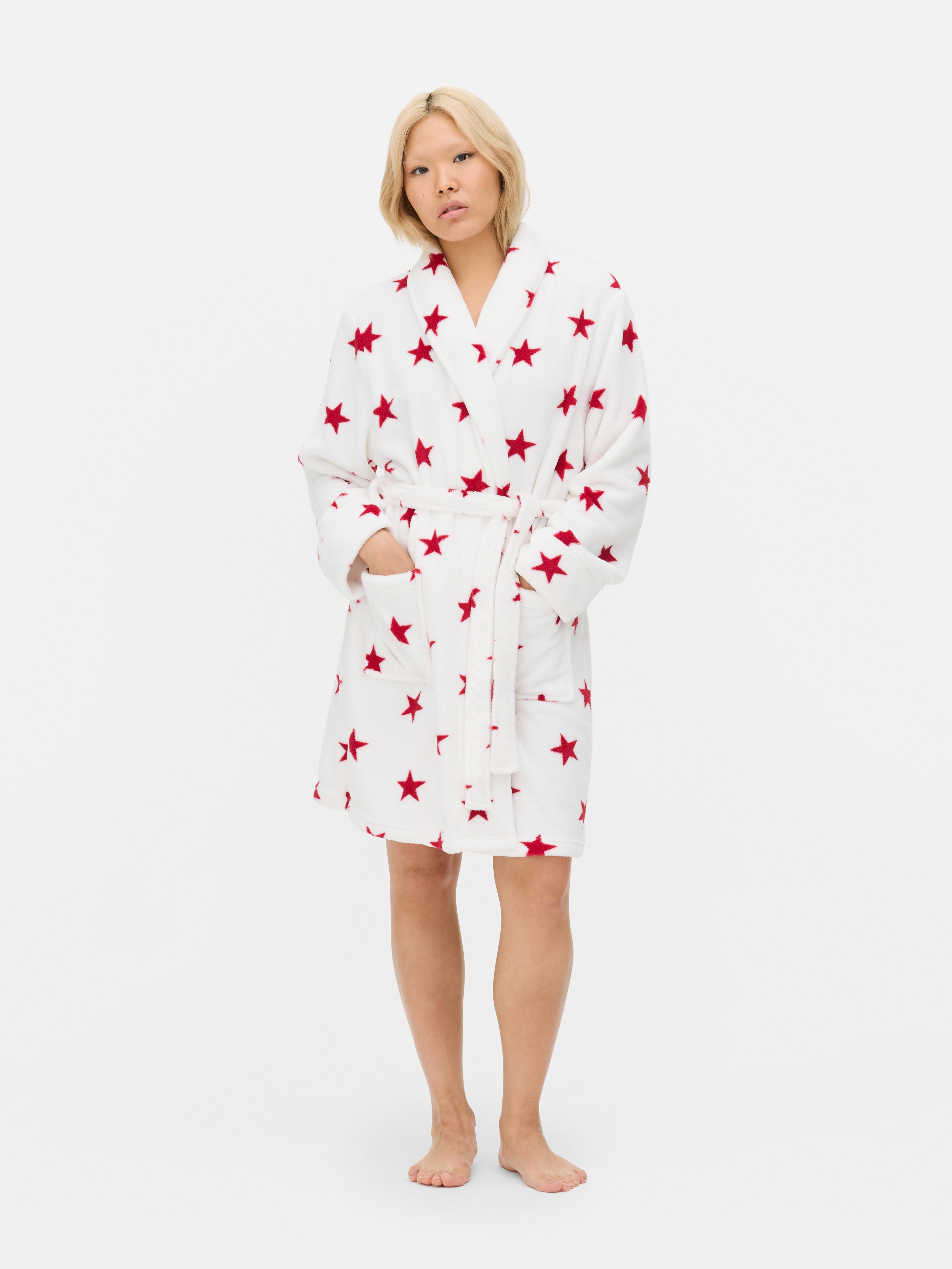 Robe de chambre mi-longue à étoiles