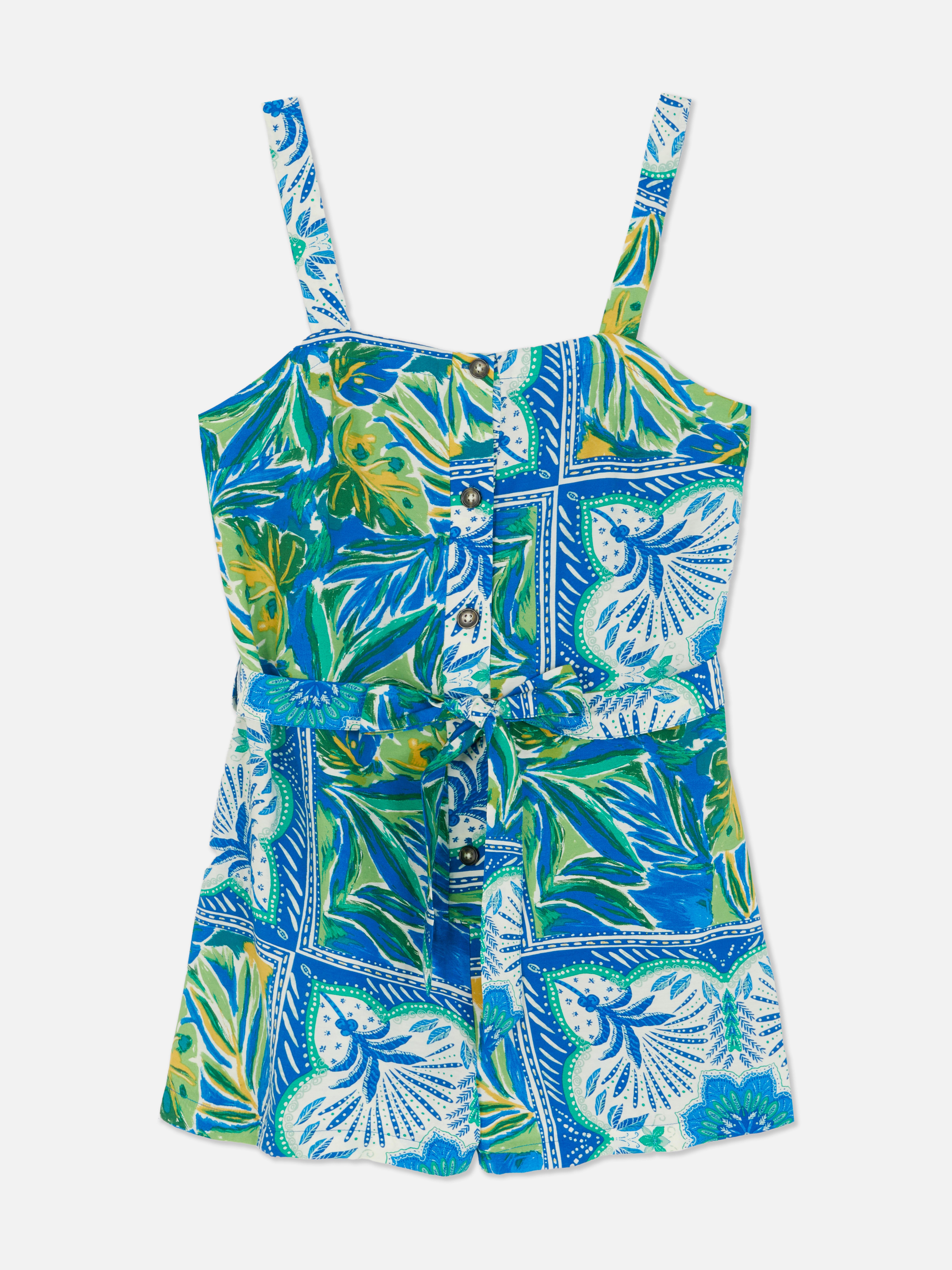 Playsuit met tropische print