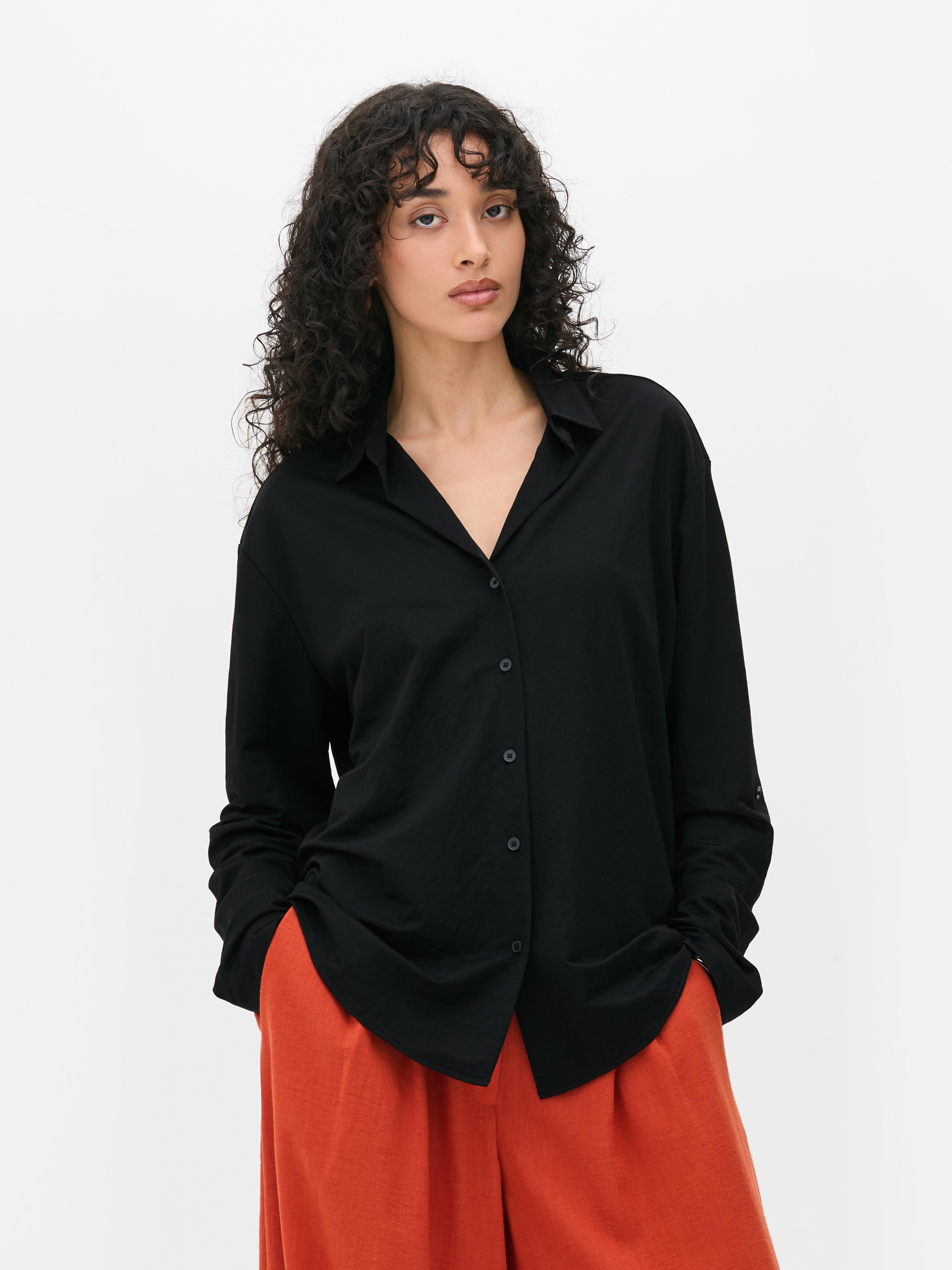Camisa malha botões
