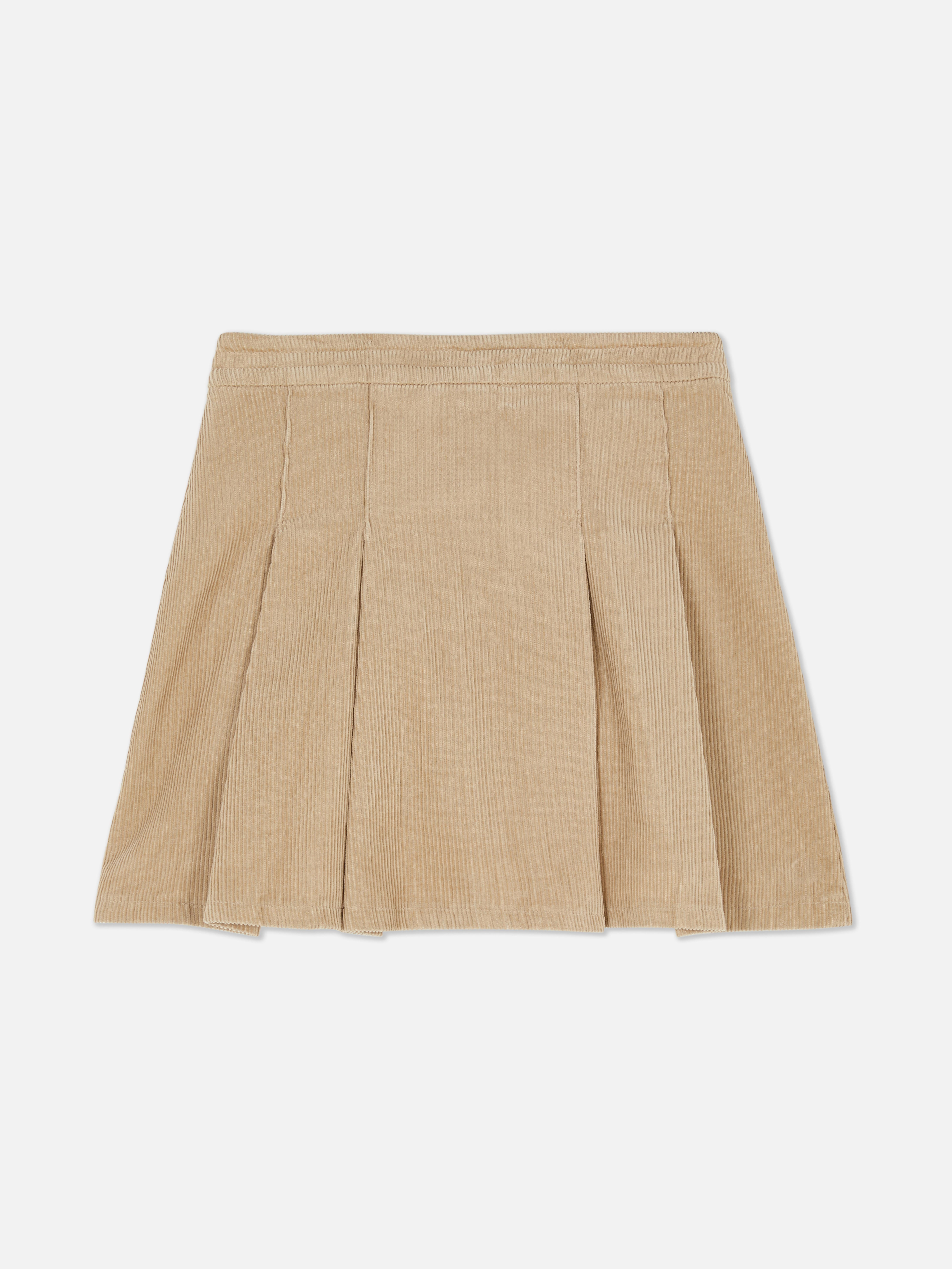 Girls Stone 7-15yrs | Corduroy Pleated Skirt | Primark