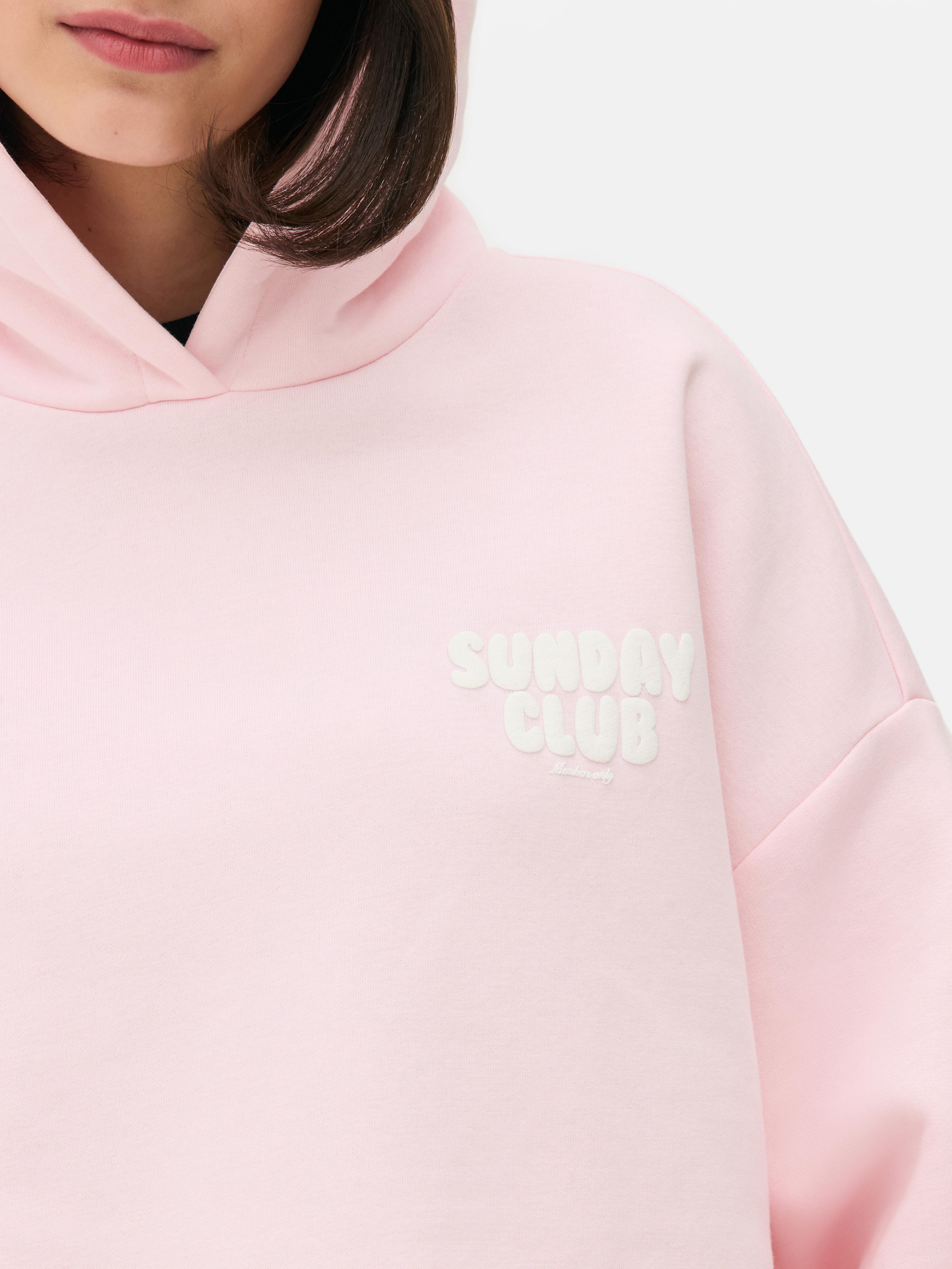 Sunday Club Slogan Graphic Hoodie