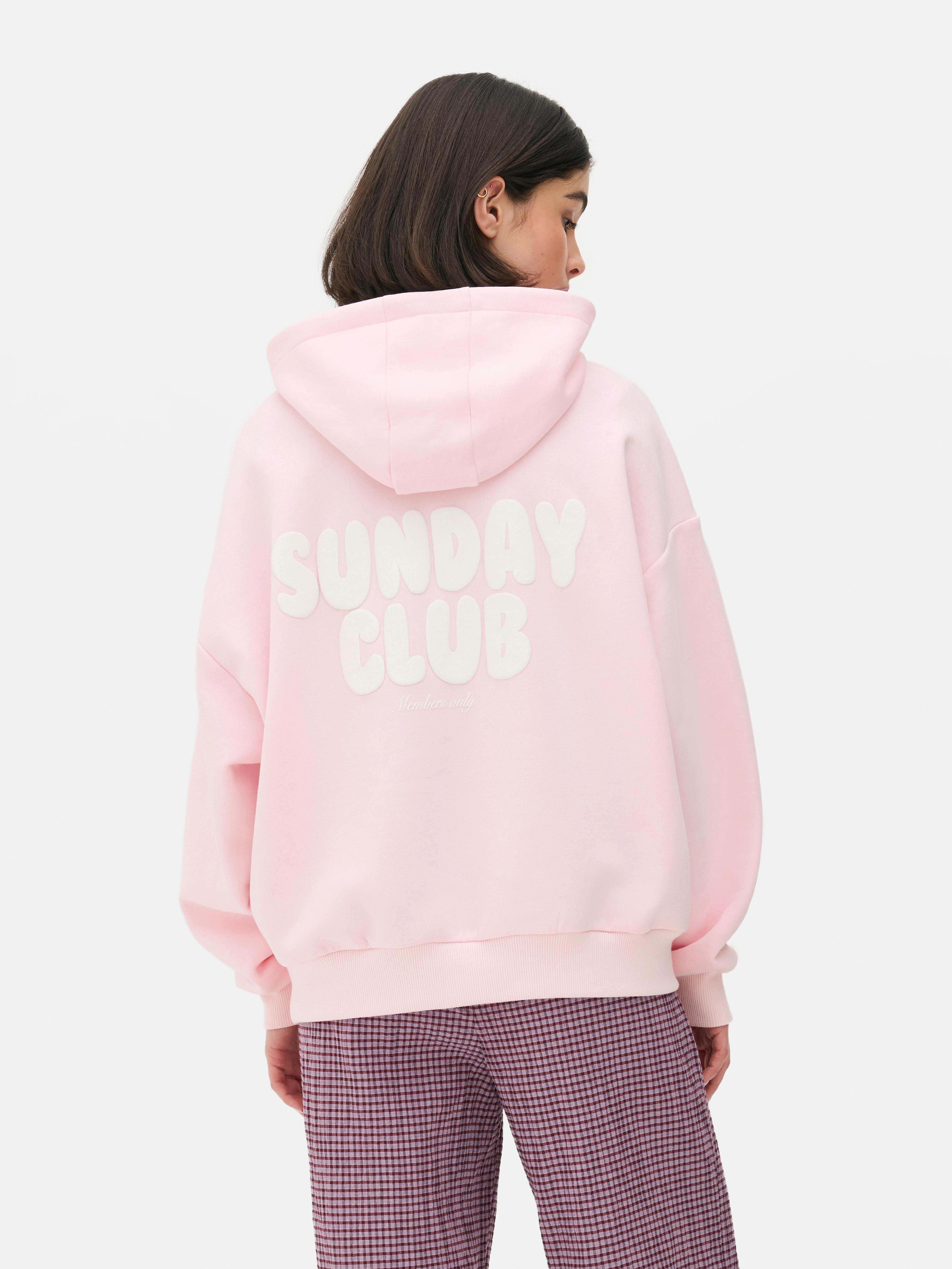 Sunday Club Slogan Graphic Hoodie
