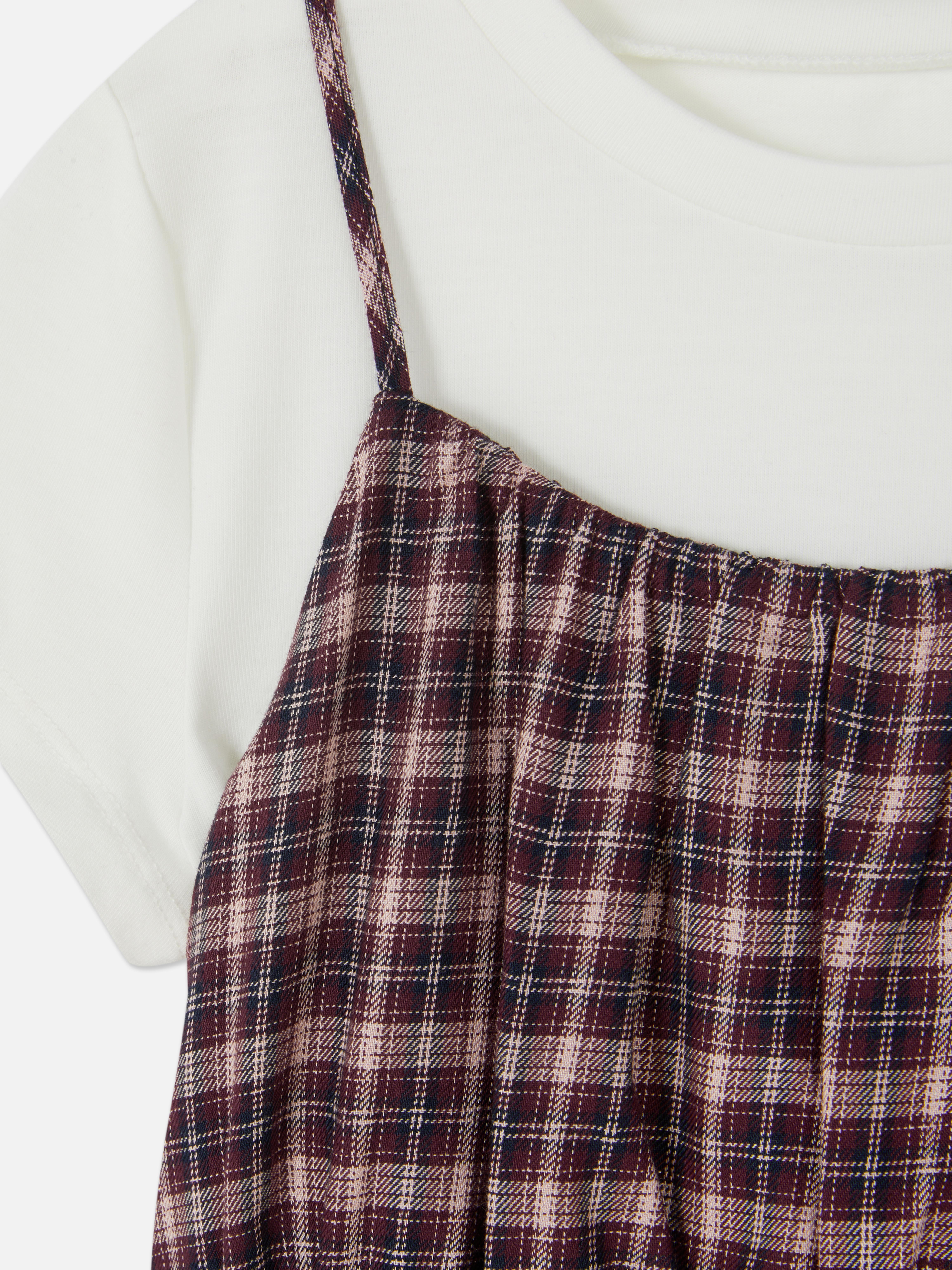 T-Shirt and Check Dress Set