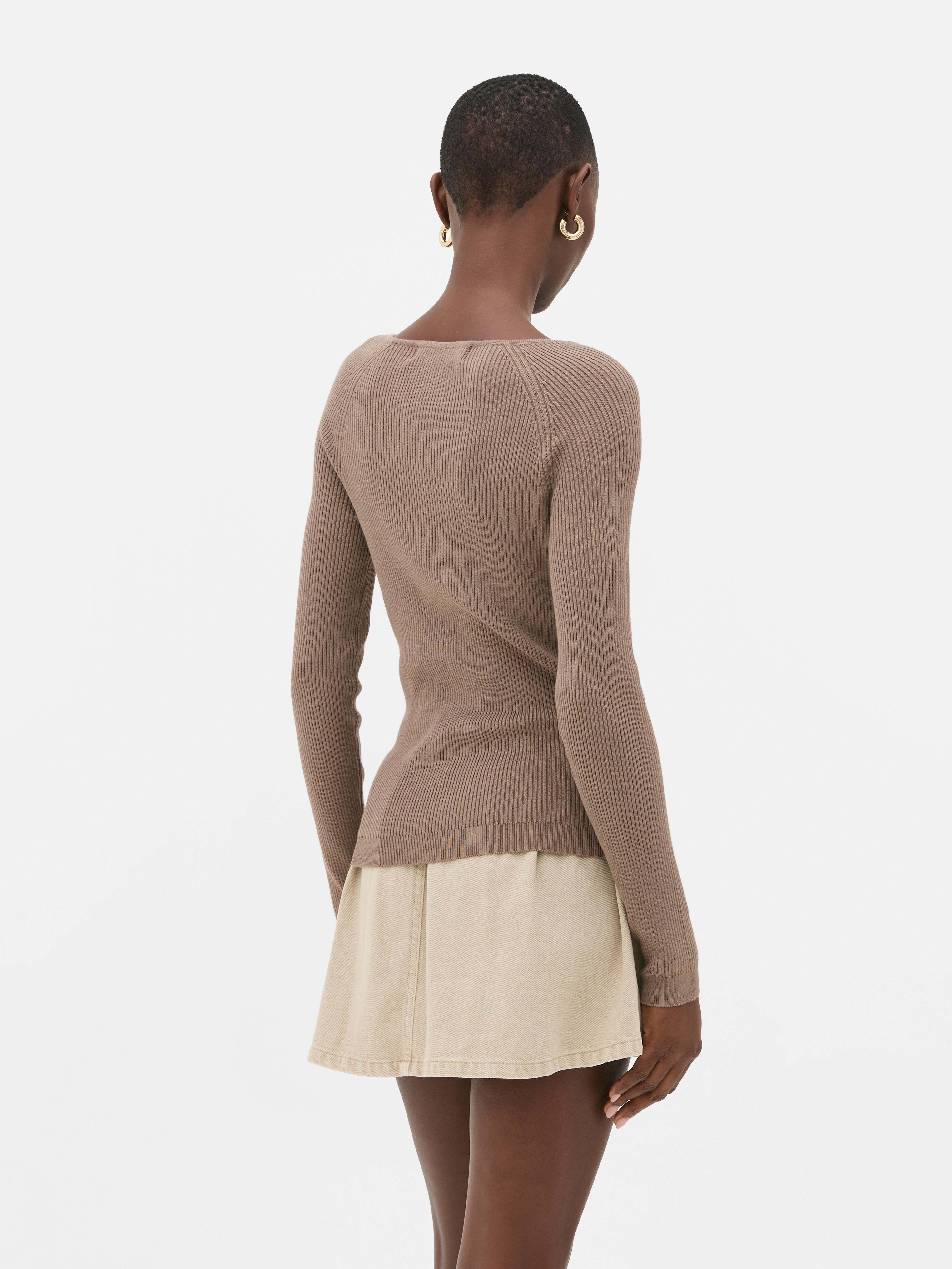 Maglione a maniche lunghe a coste