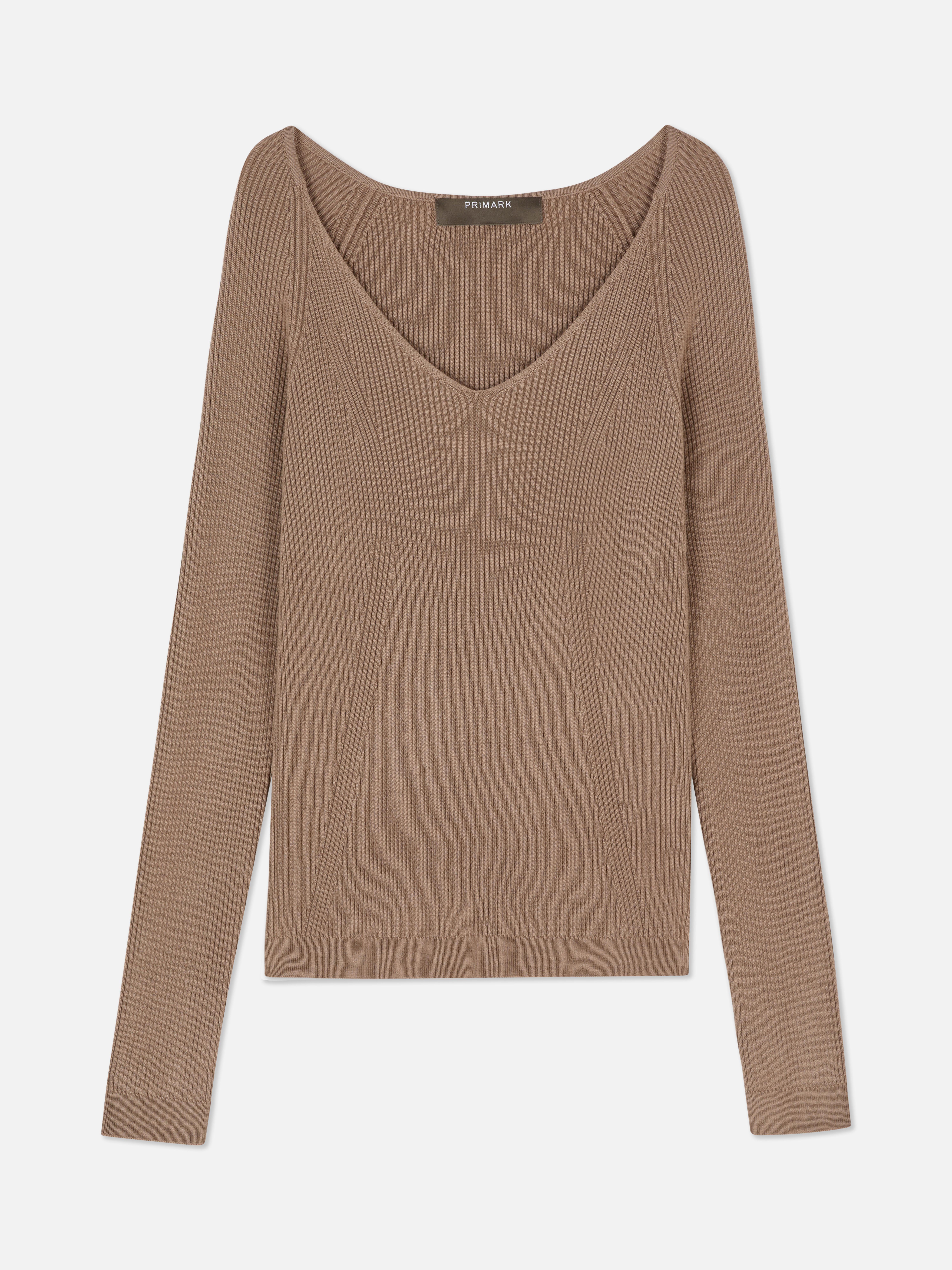 Maglione a maniche lunghe a coste