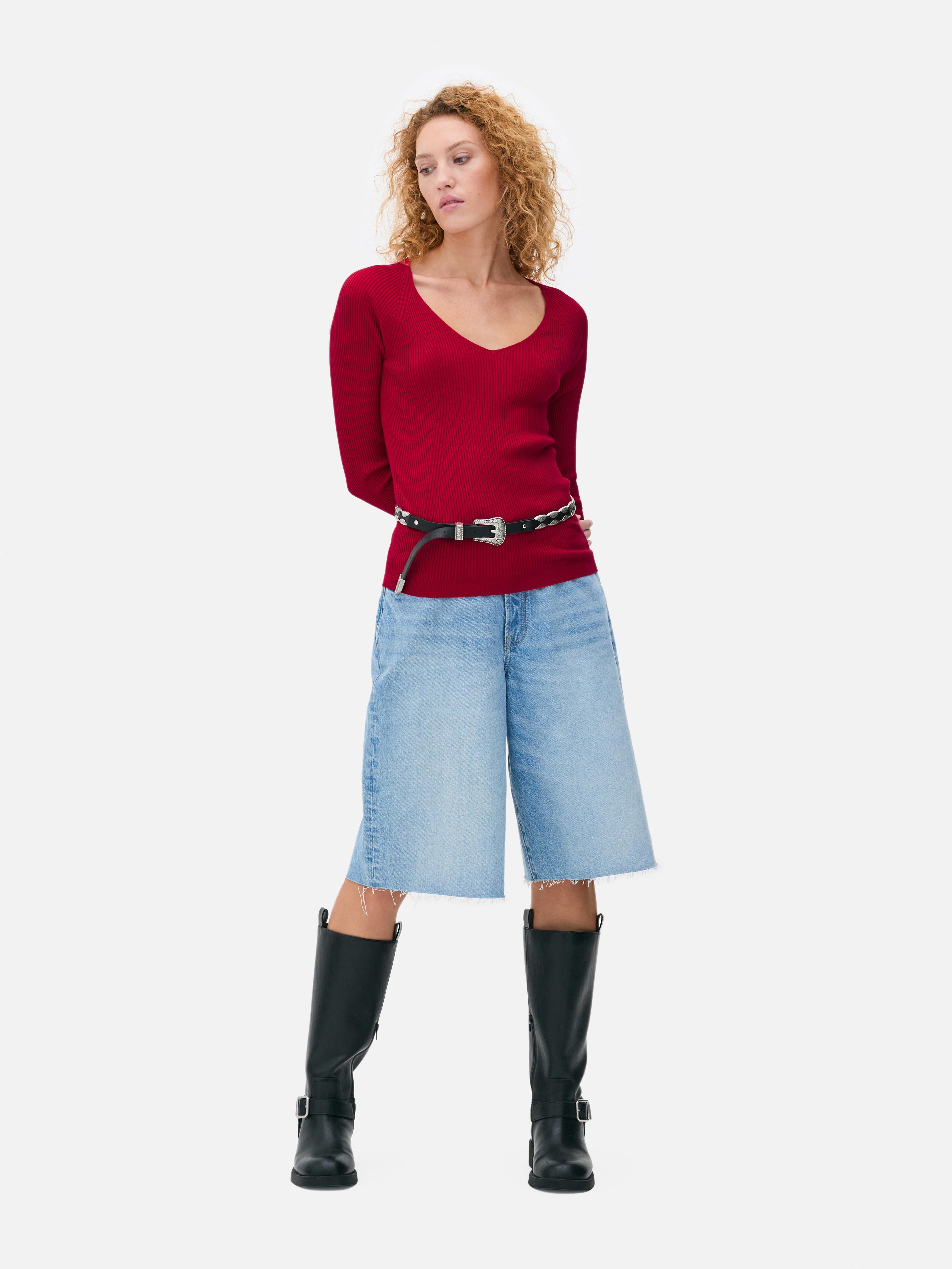 Long Sleeve Ribbed Sweater