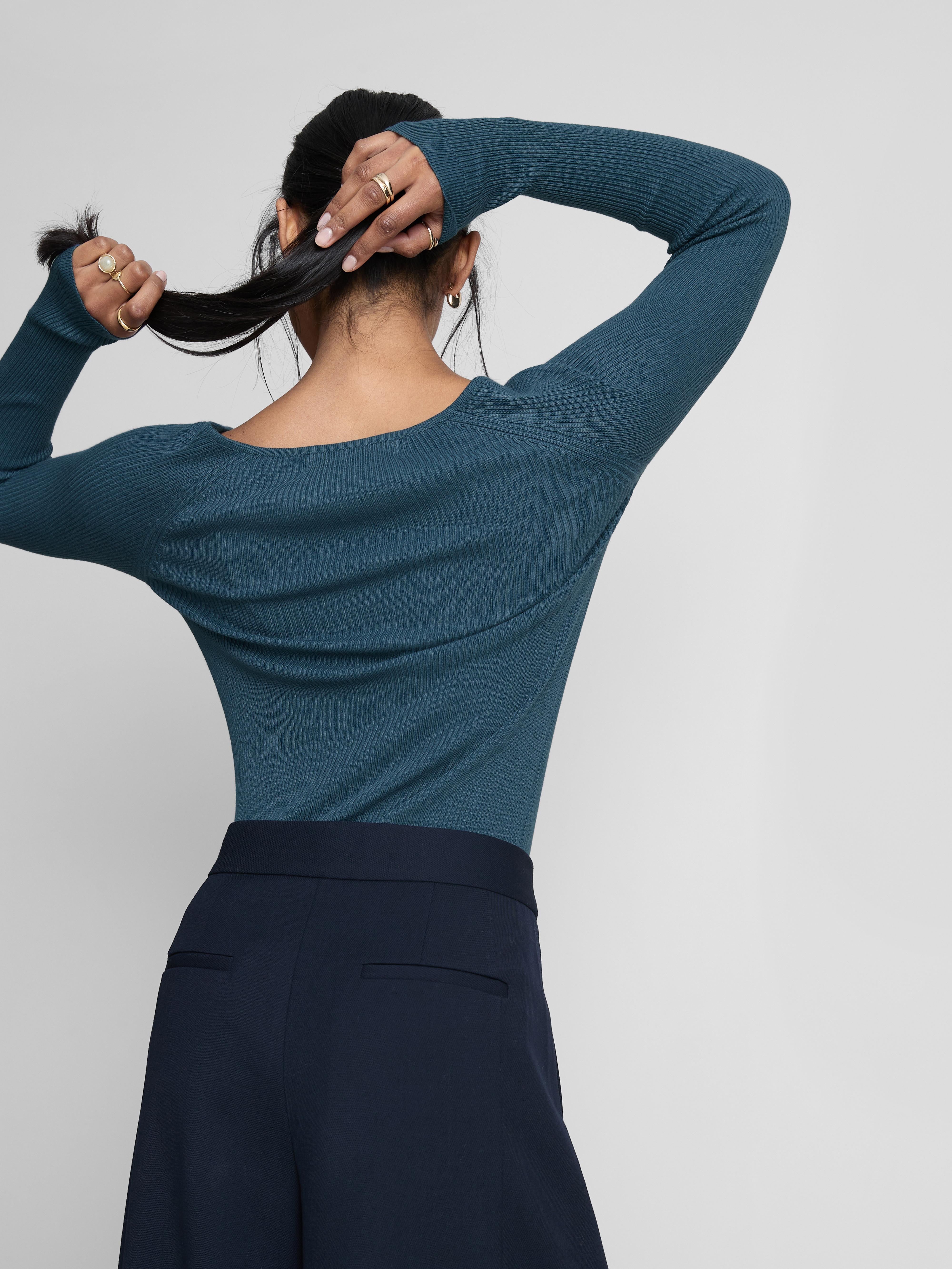 Pull côtelé à manches longues