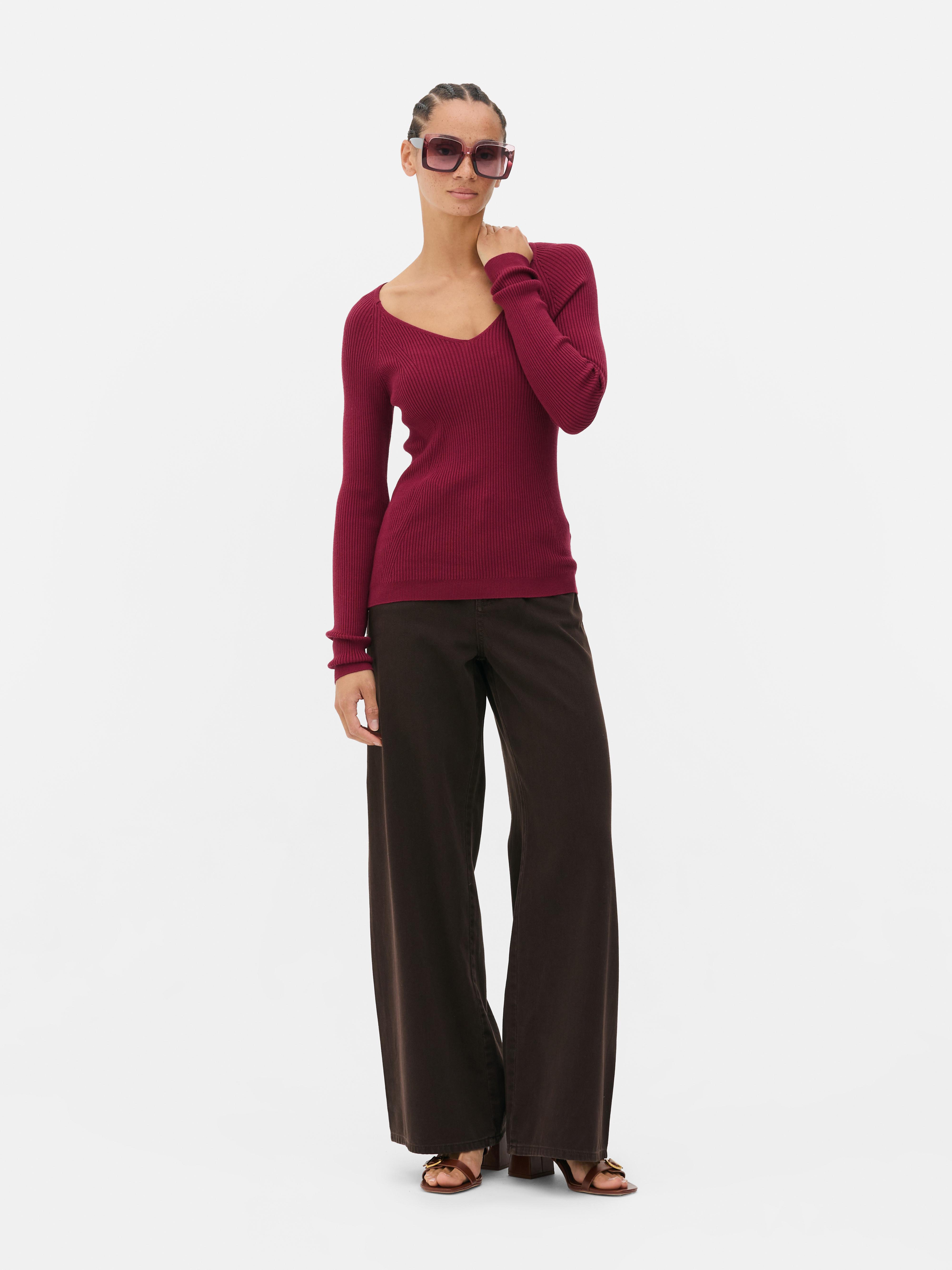 Long Sleeve Ribbed Sweater
