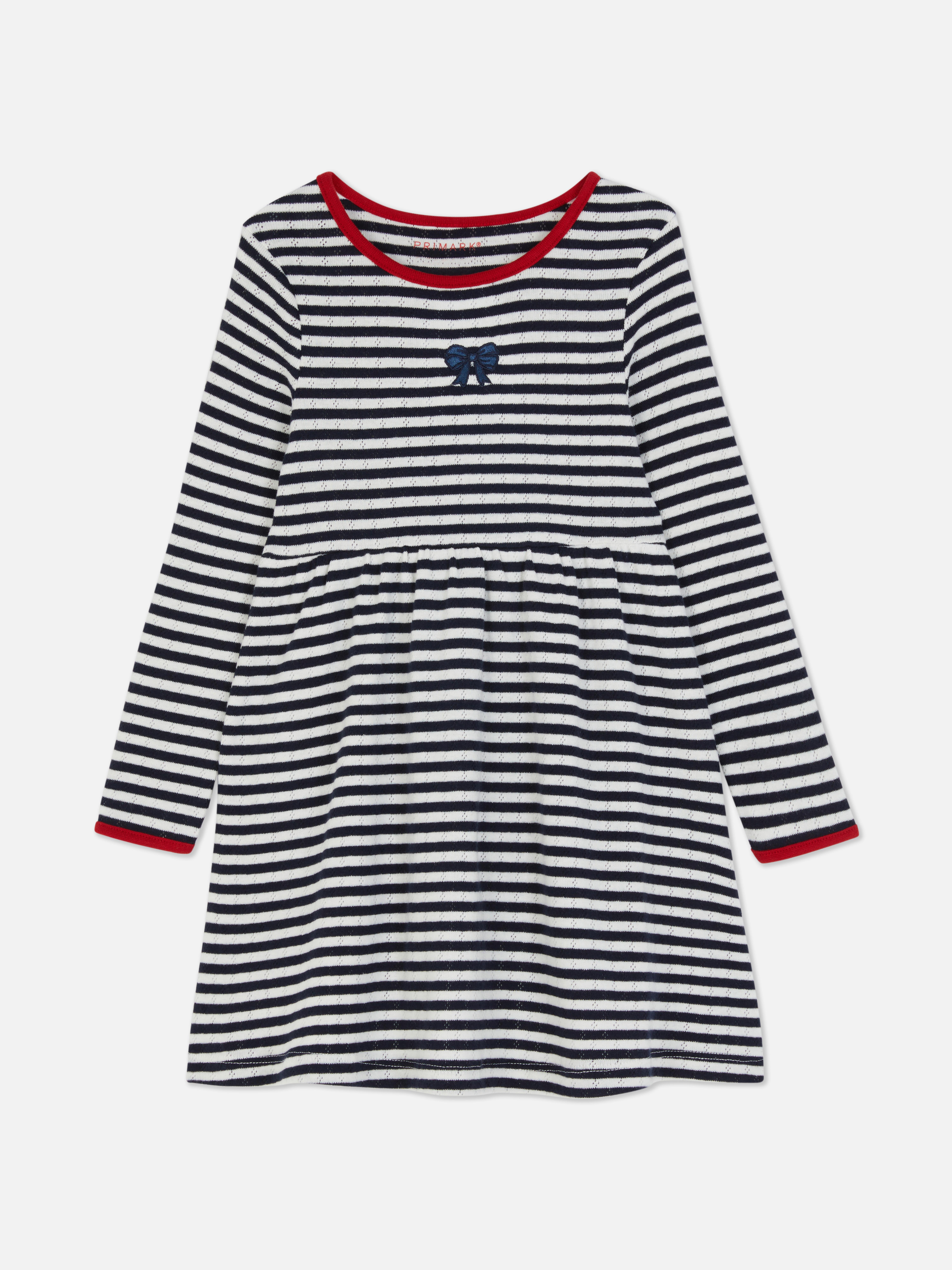 1,5 - 8 ani | Rochie pointelle cu fundă