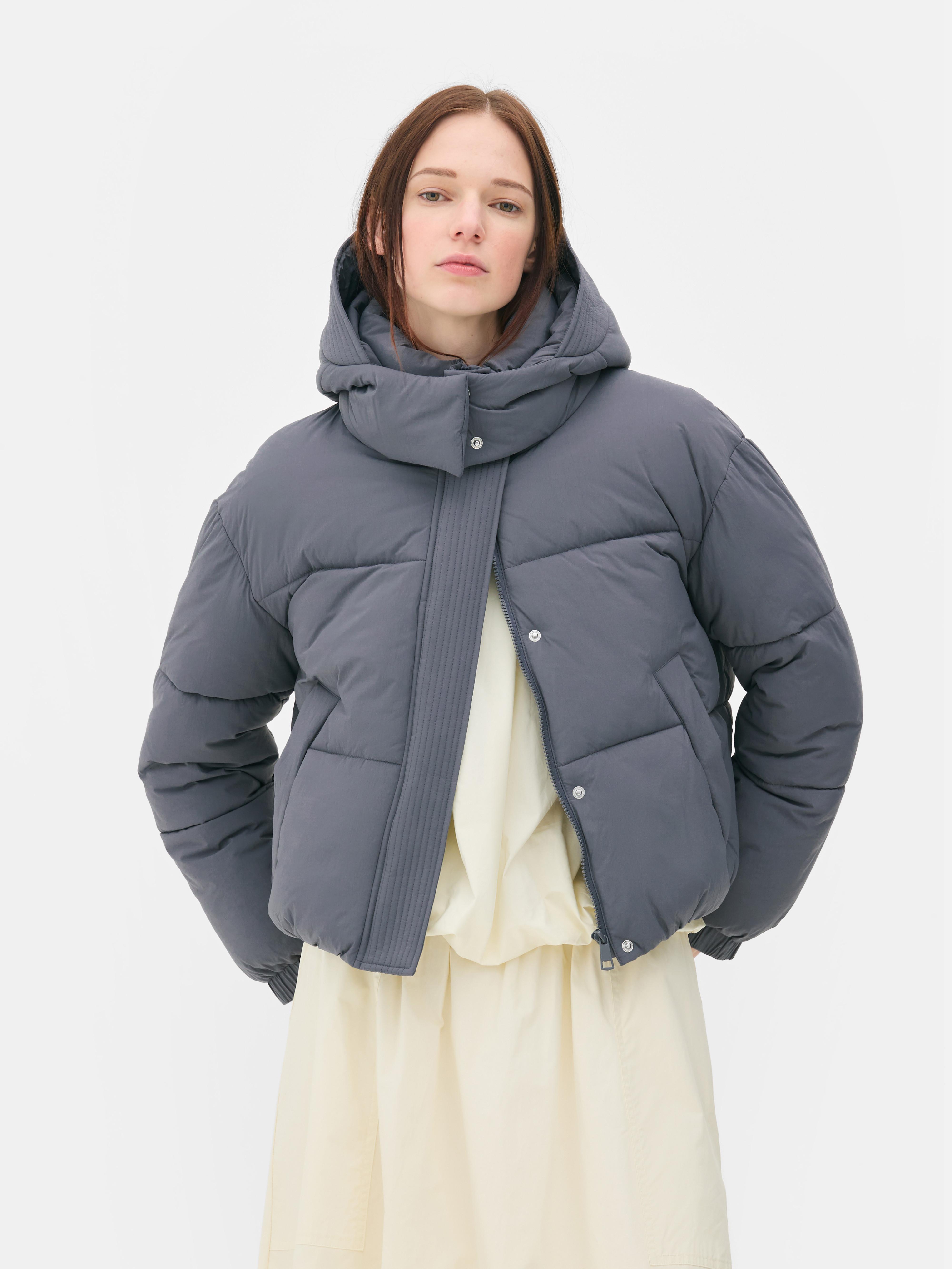 Faux Fur Primark Ladies Puffer Jackets Womens Blue Hooded Puffer